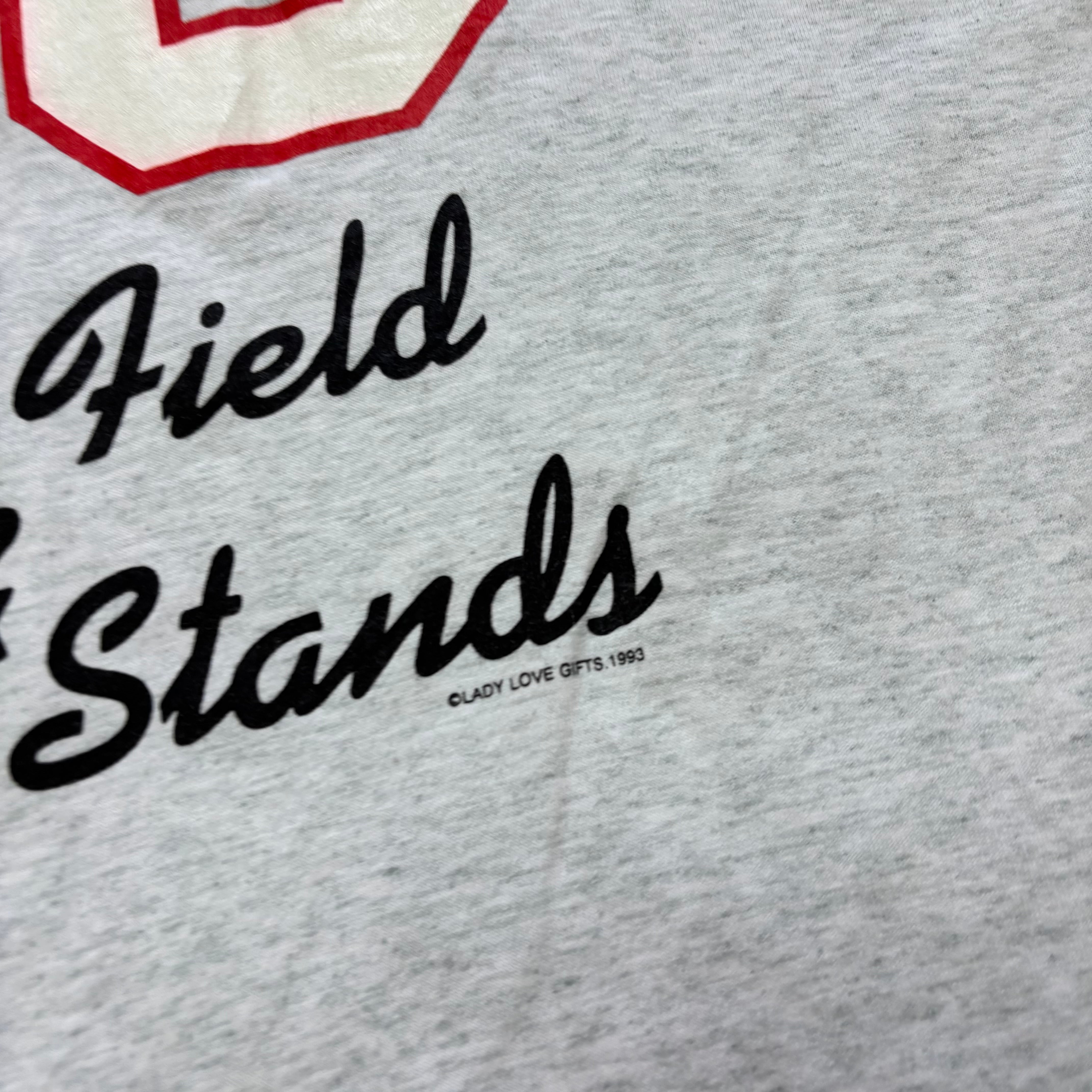 Vintage T Shirt Mens Large Grey Single Stitch Graphic Print 90s USA (E)