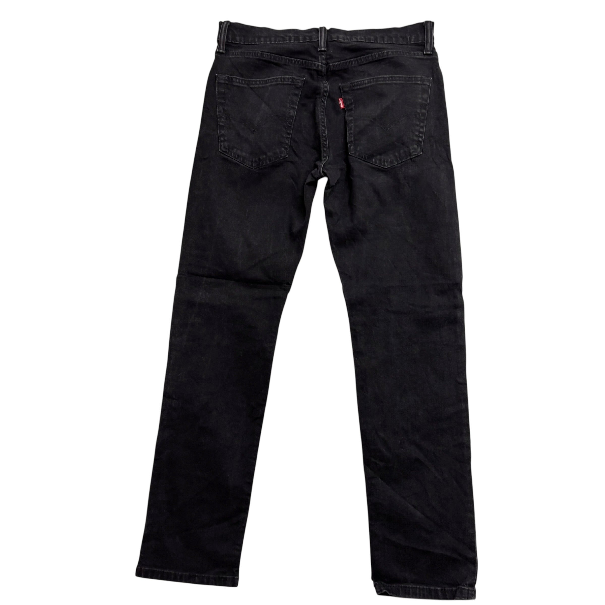 Levis 502 Jeans W32 L31 Mens Black Regular Tapered Fit Stretch Denim