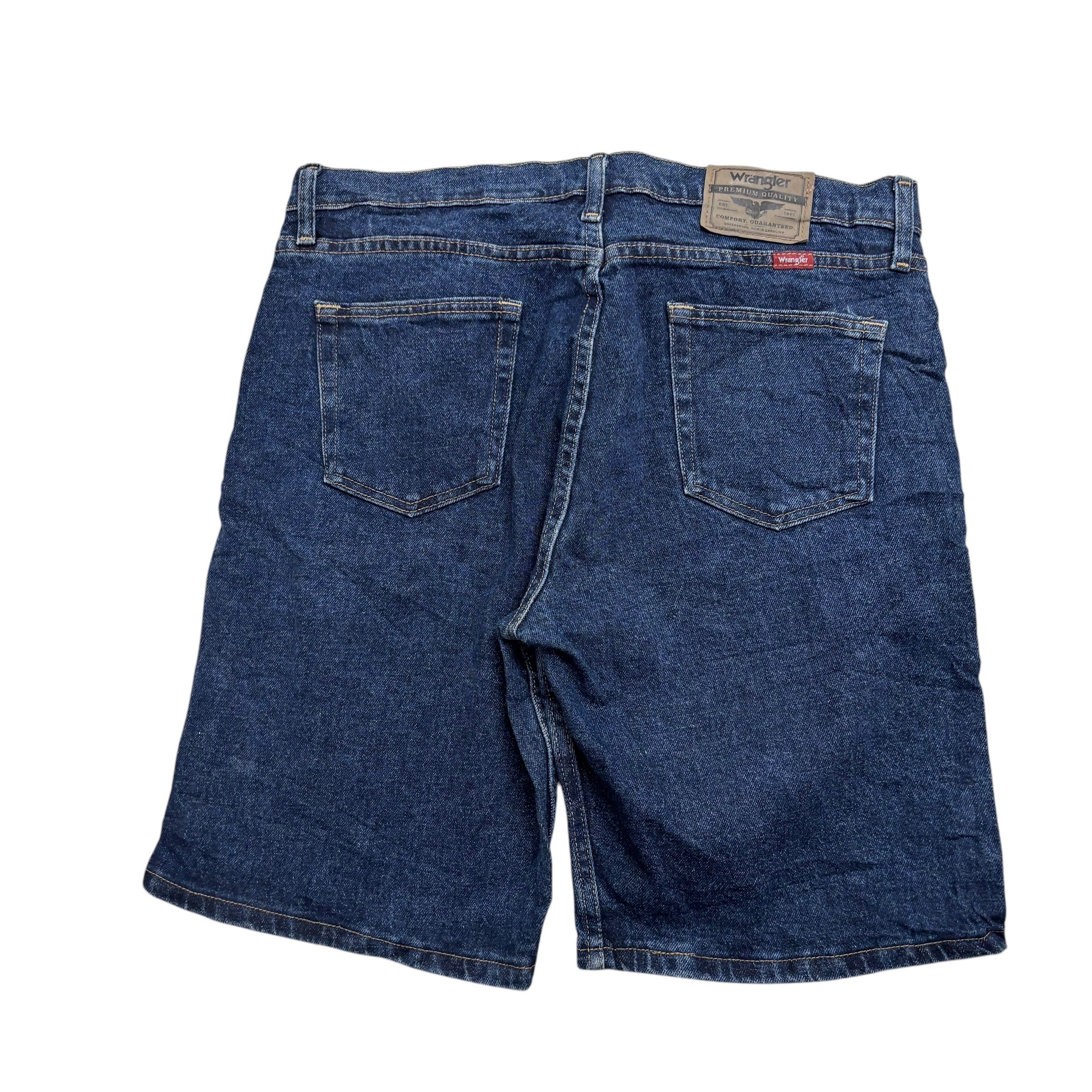 Wrangler Baggy Jorts W32 Mens Denim Shorts Dark Blue Relaxed Fit Stretch (E)