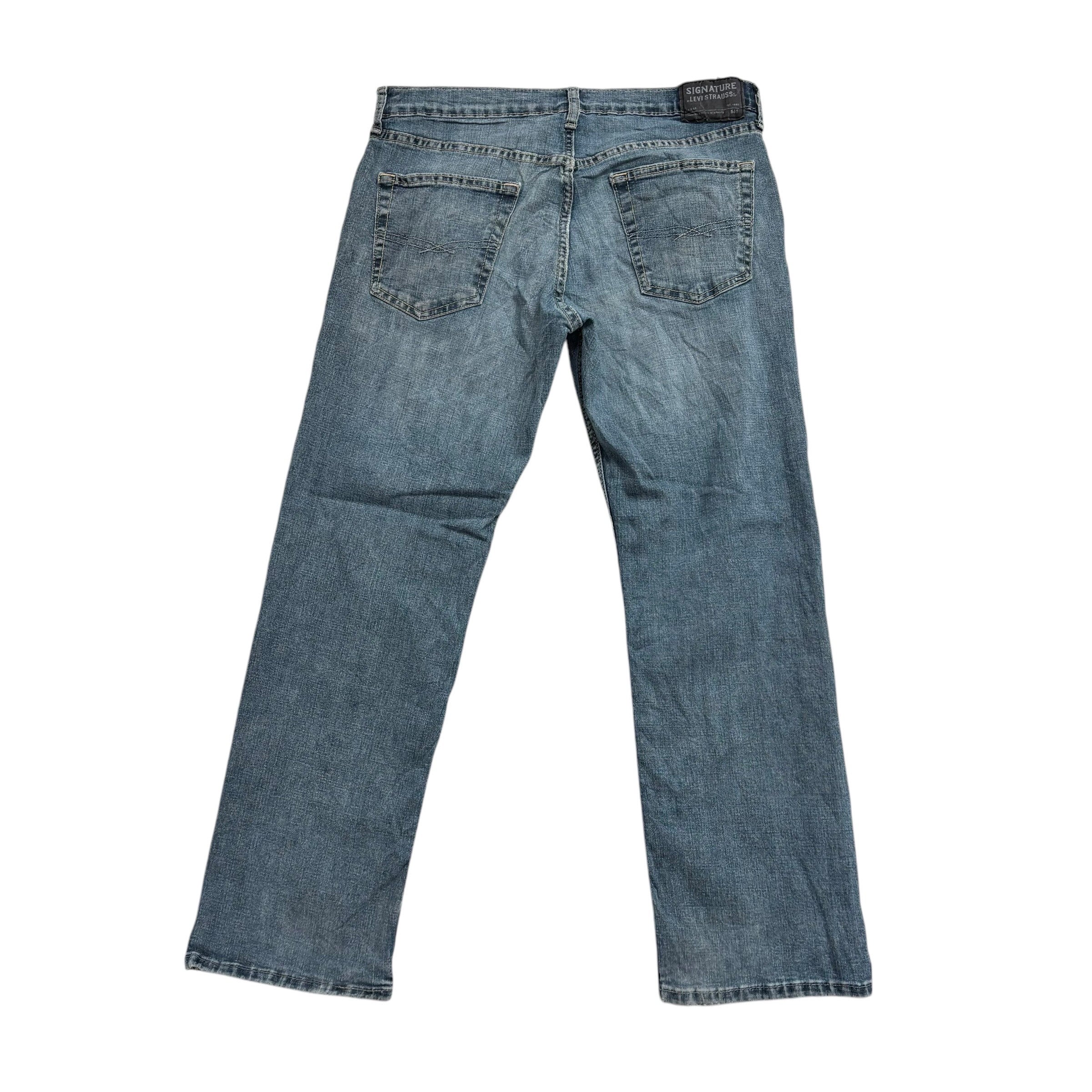 Levis Signature Jeans W34 L34 Mens Mid Blue Athletic Tapered Fit Stretch (E)