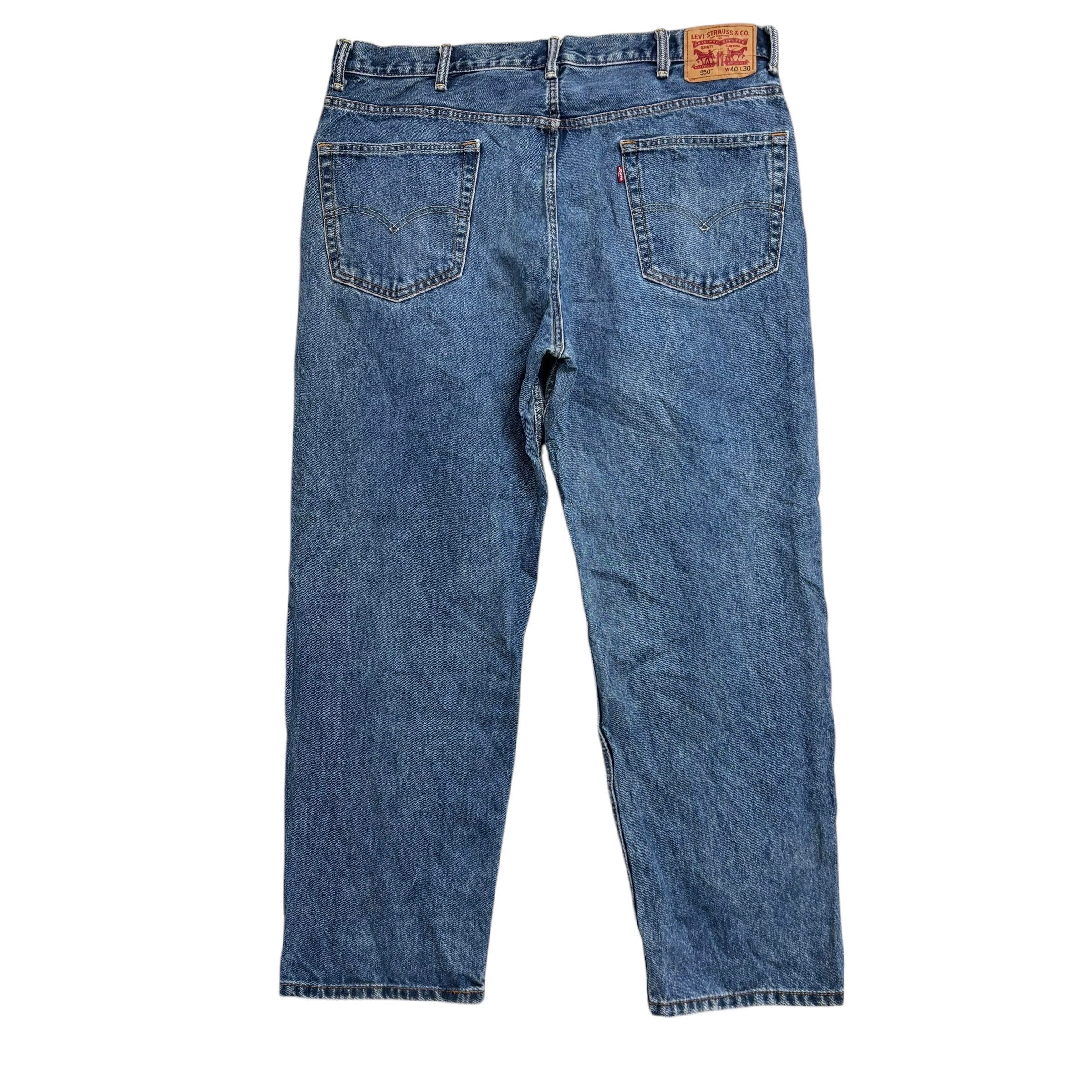 Levis 550 Jeans W40 L30 Mens Mid Blue Baggy Relaxed Straight Fit Denim (E)
