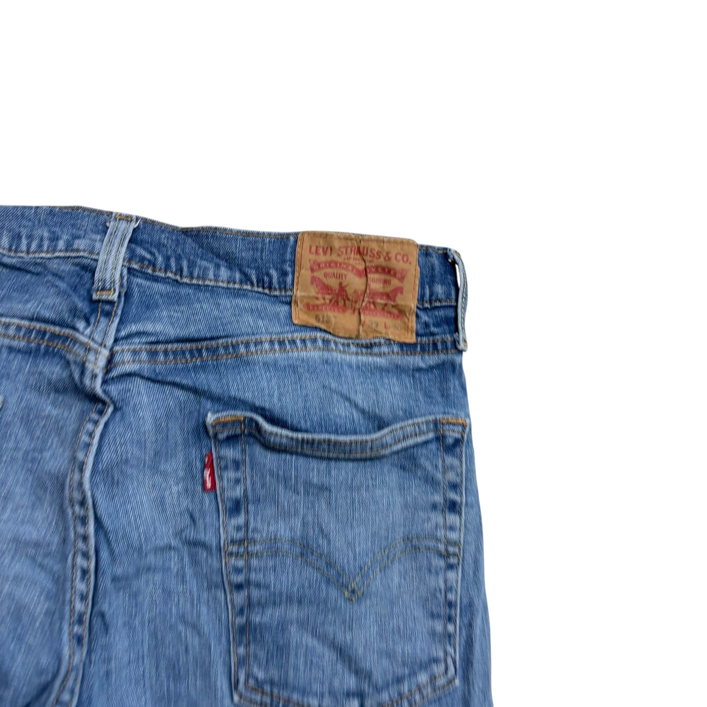 Levis 513 Jeans W32 L30 Mens Mid Blue Slim Straight Fit Stretch Denim (E)