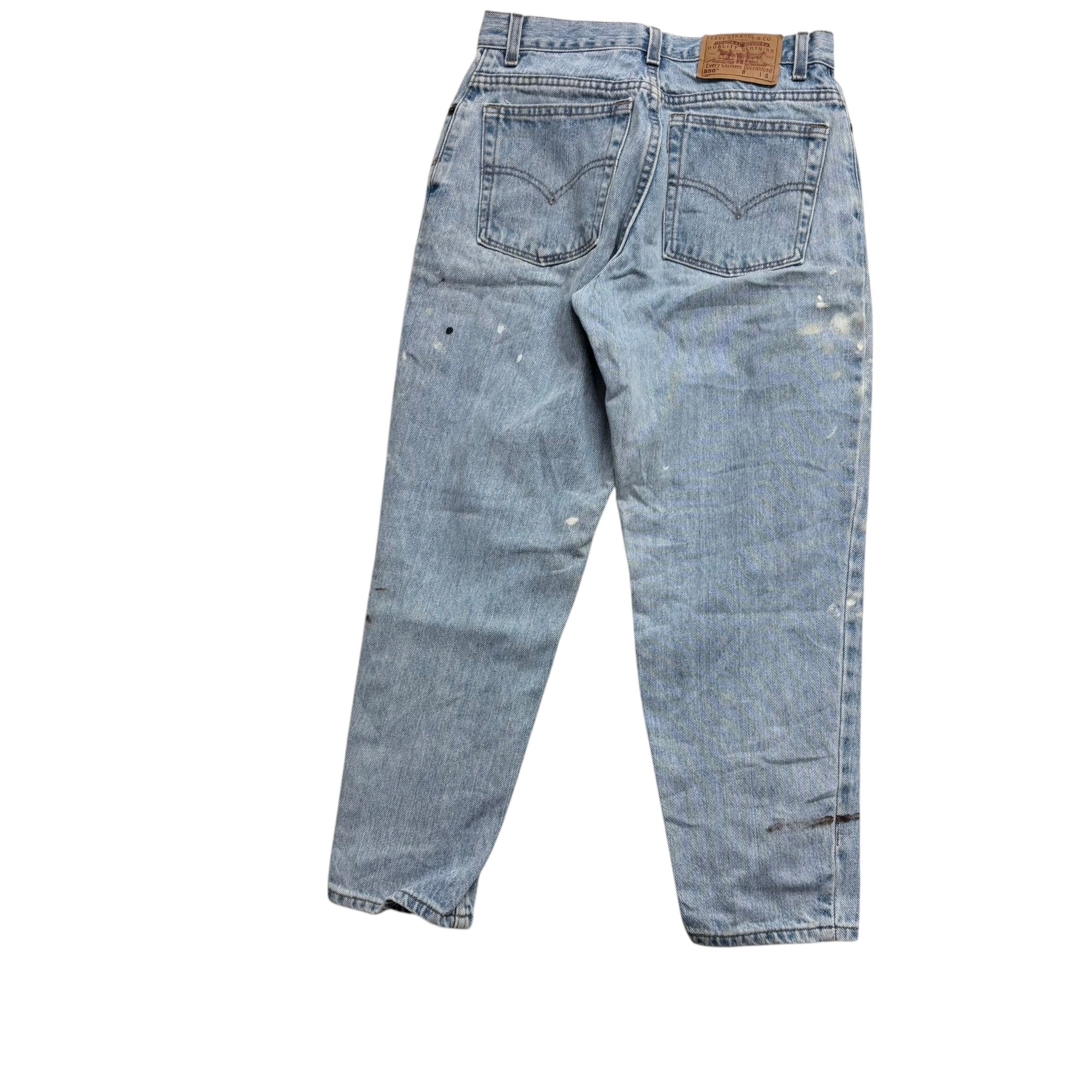 Levis 550 Jeans W26 L28 Womens Light Blue Relaxed Taper Mom Vintage USA Made (F)