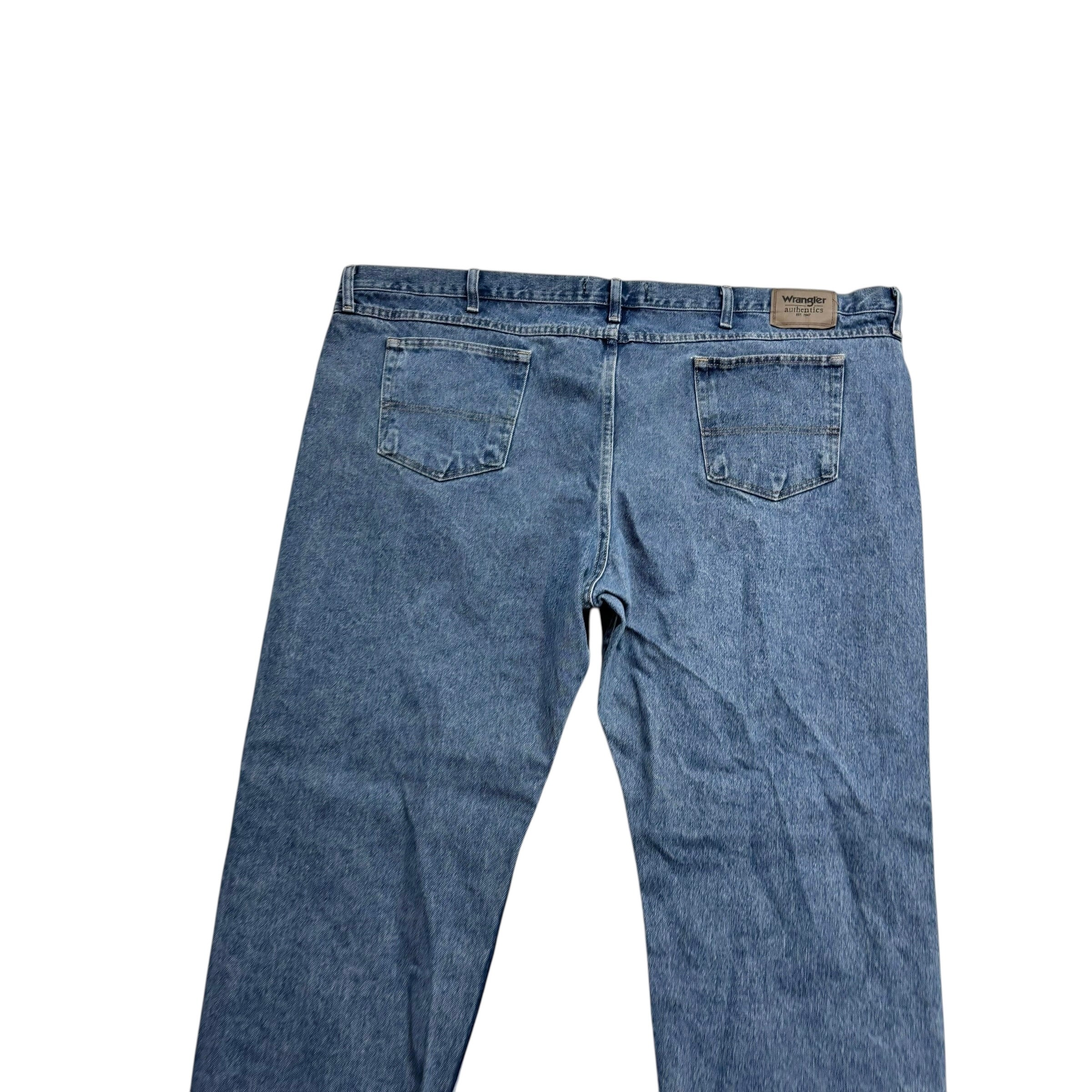 Wrangler Jeans W52 L30 Mens Mid Blue Regular Straight Fit Denim (E)