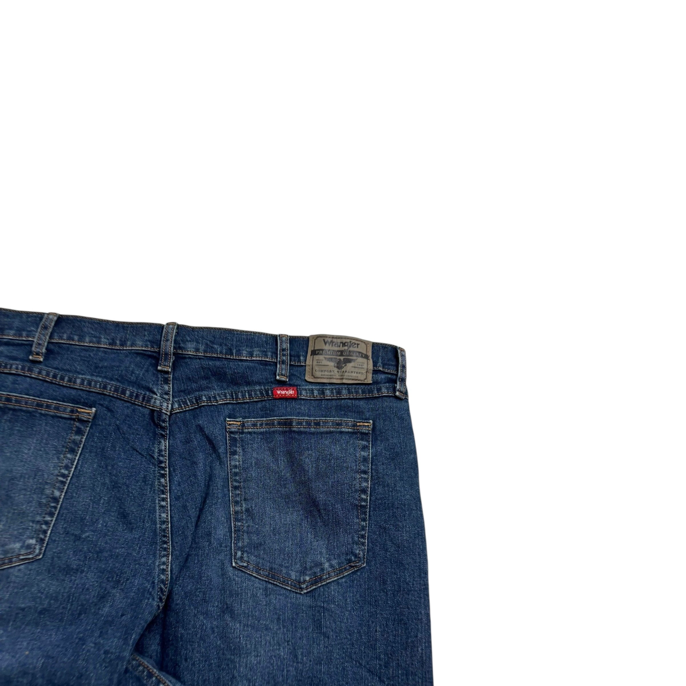 Wrangler Jeans W40 L32 Mens Dark Blue Relaxed Straight Fit Stretch Denim