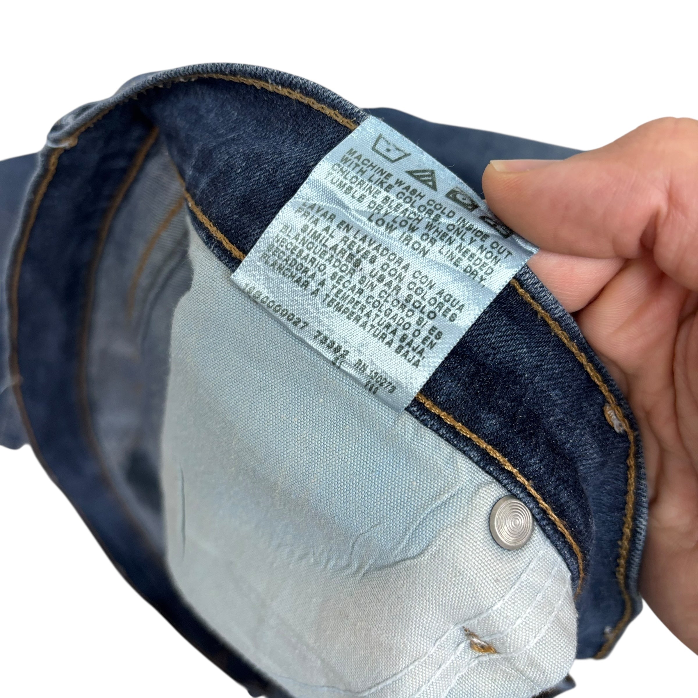 Wrangler Jeans W48 L31 Mens Dark Blue Relaxed Tapered Fit Stretch Denim (E)