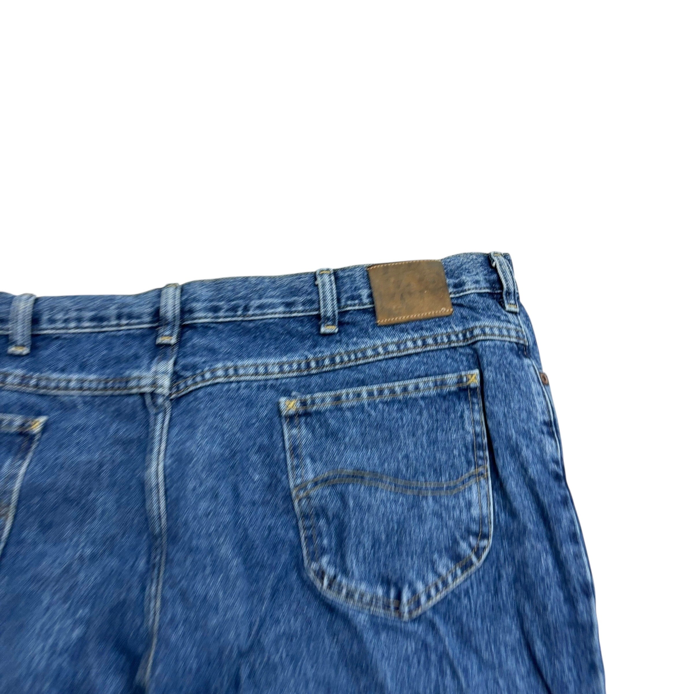 Lee Jeans W42 L30 Mens Regular Straight Fit Mid Blue Vintage Denim 90s (E)