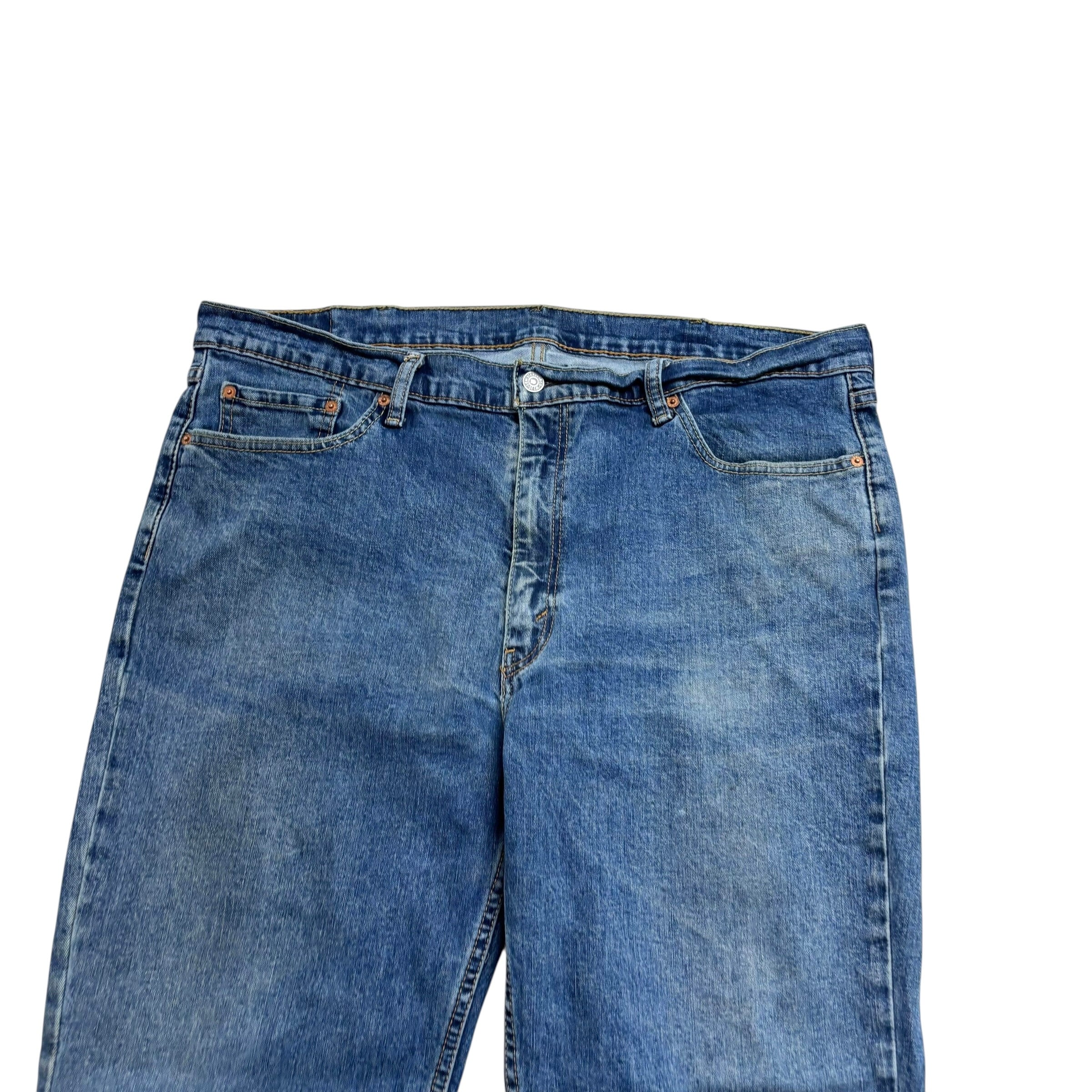 Levis 514 Jeans W42 L30 Mens Mid Blue Regular Straight Fit Stretch Denim (F)