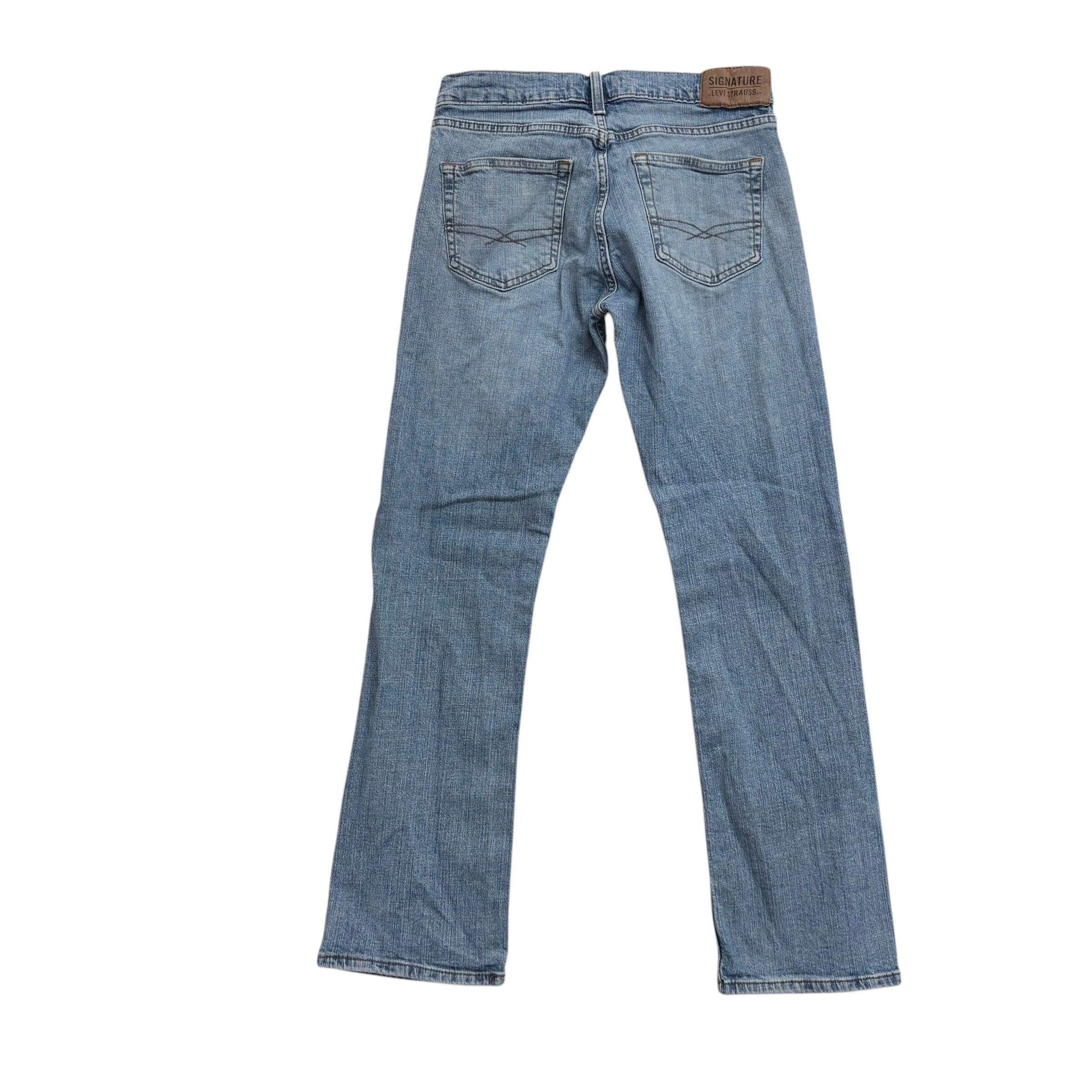 Levis Signature Jeans W34 L30 Mens Blue Relaxed Straight Fit Stretch (E)