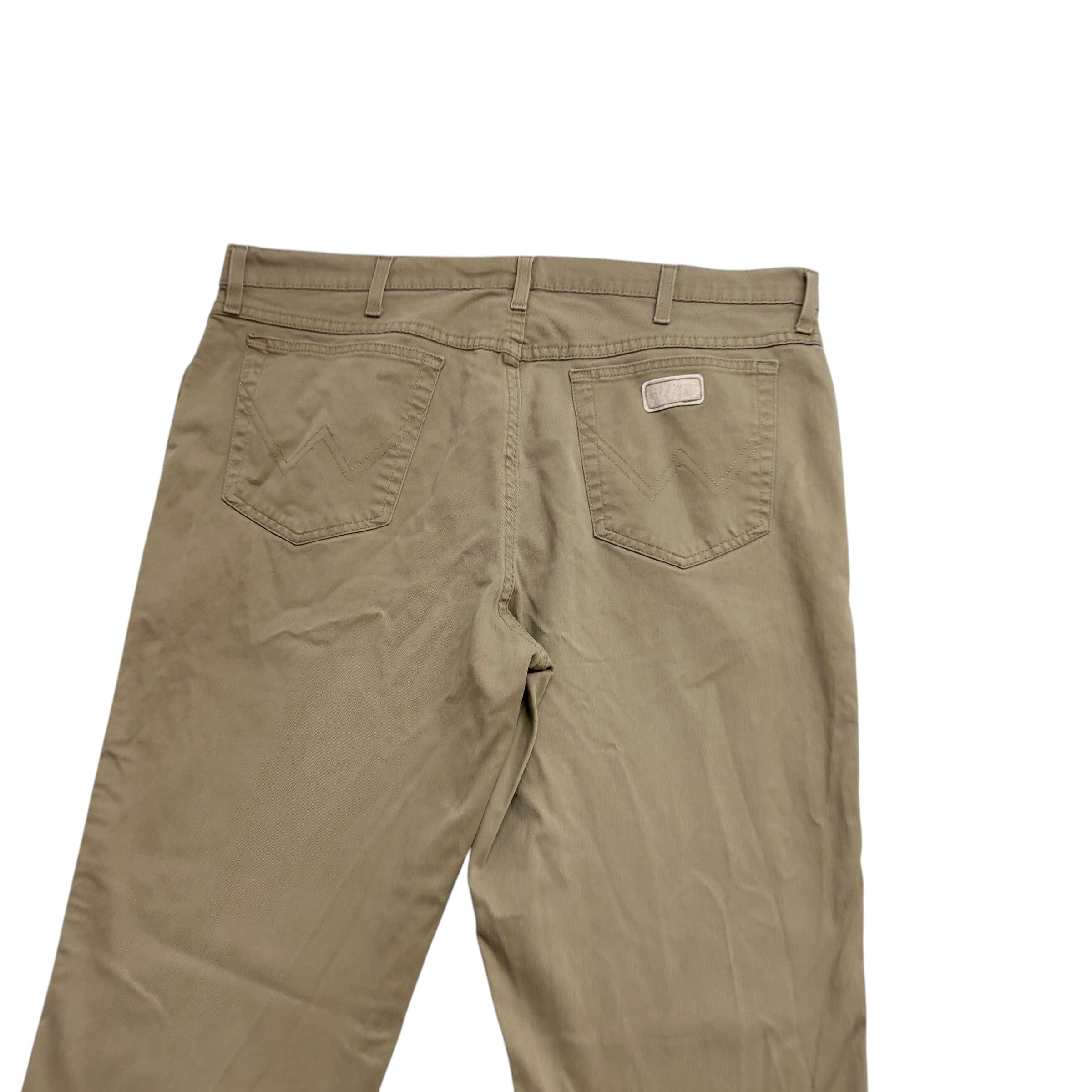 Wrangler Cowboy Cut Trousers W38 L30 Mens Beige Regular Fit Stretch Pants