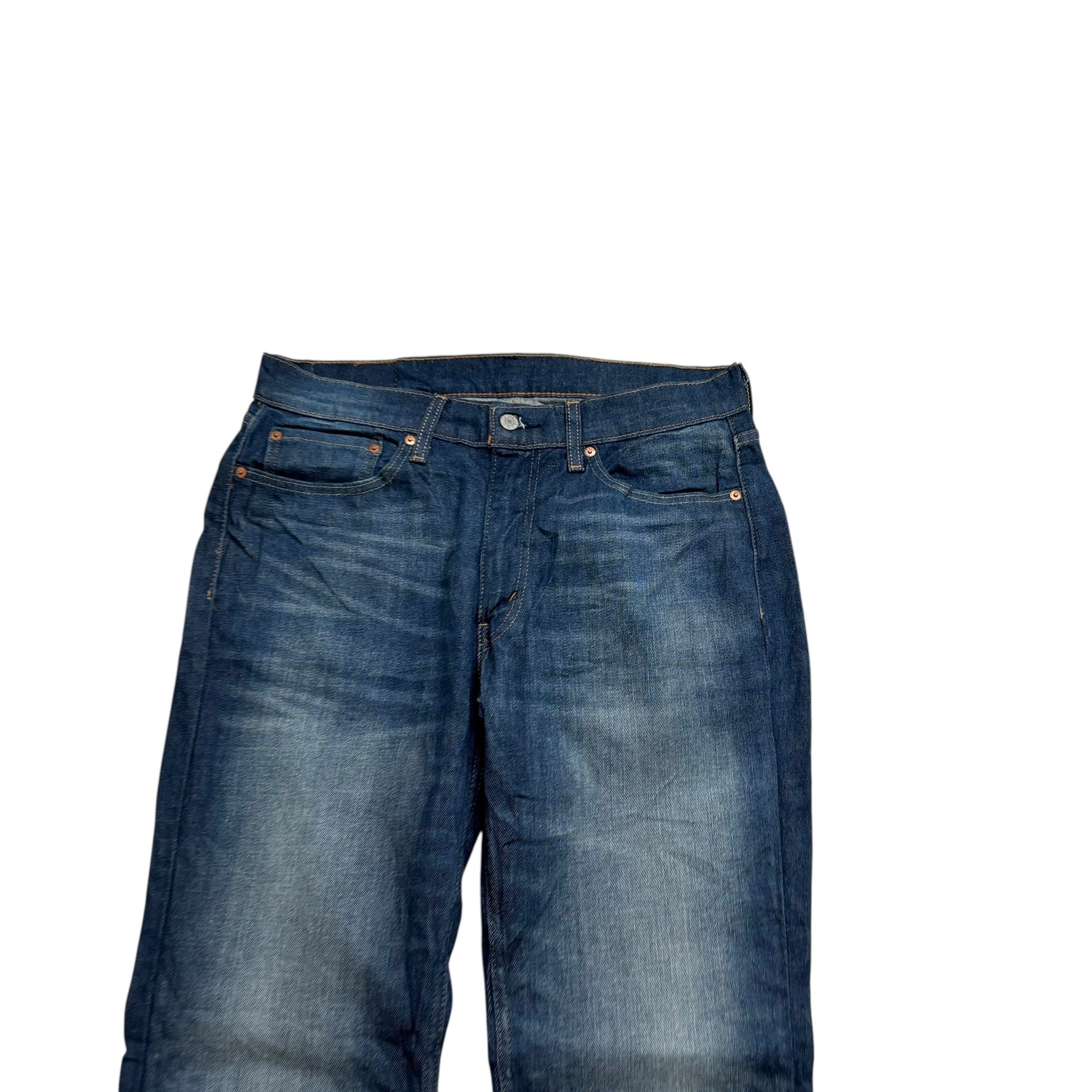 Levis 514 Jeans W34 L32 Mens Dark Blue Regular Straight Fit Stretch Denim (E)