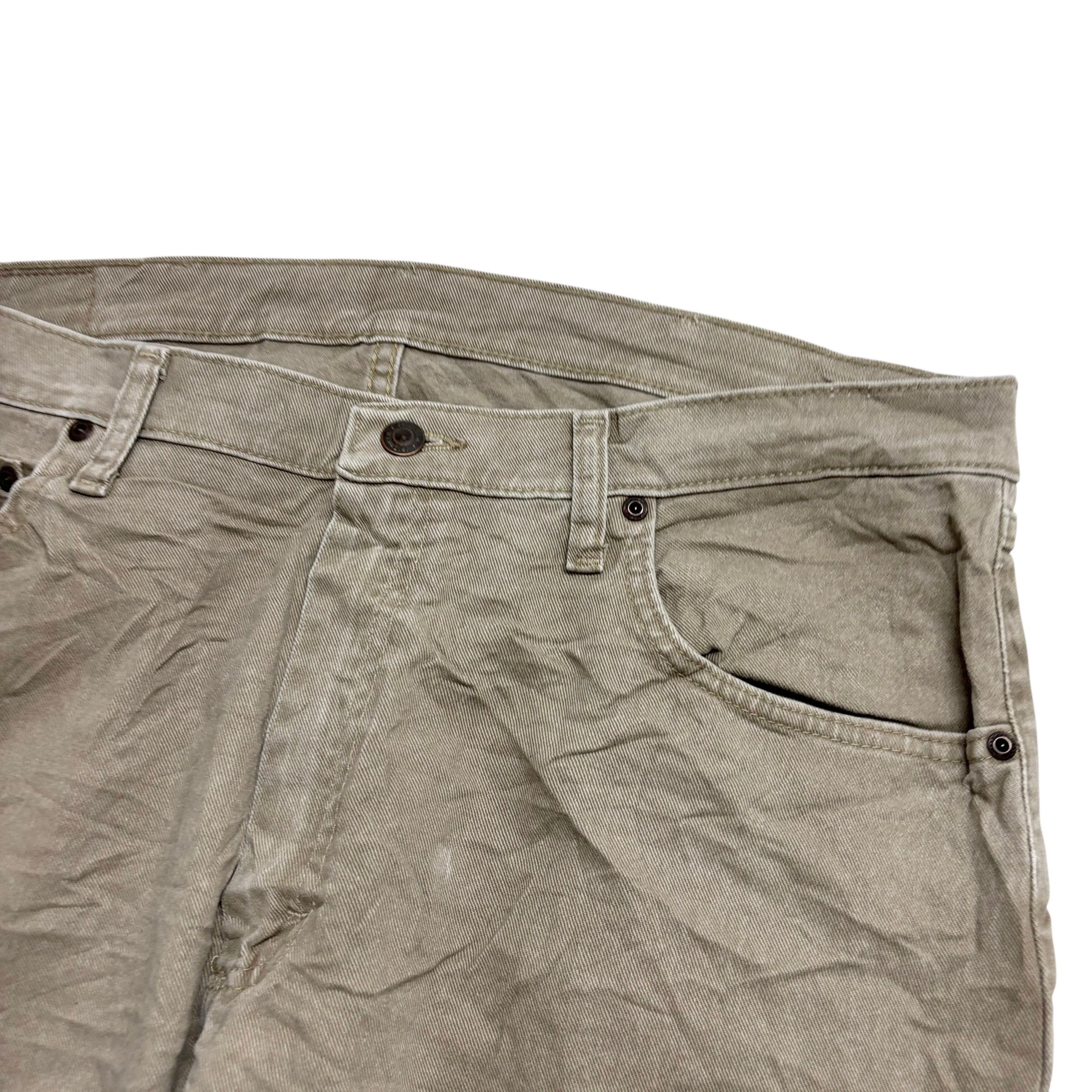 Wrangler Jeans W36 L29 Mens Beige Regular Straight Fit Stretch Denim (E)