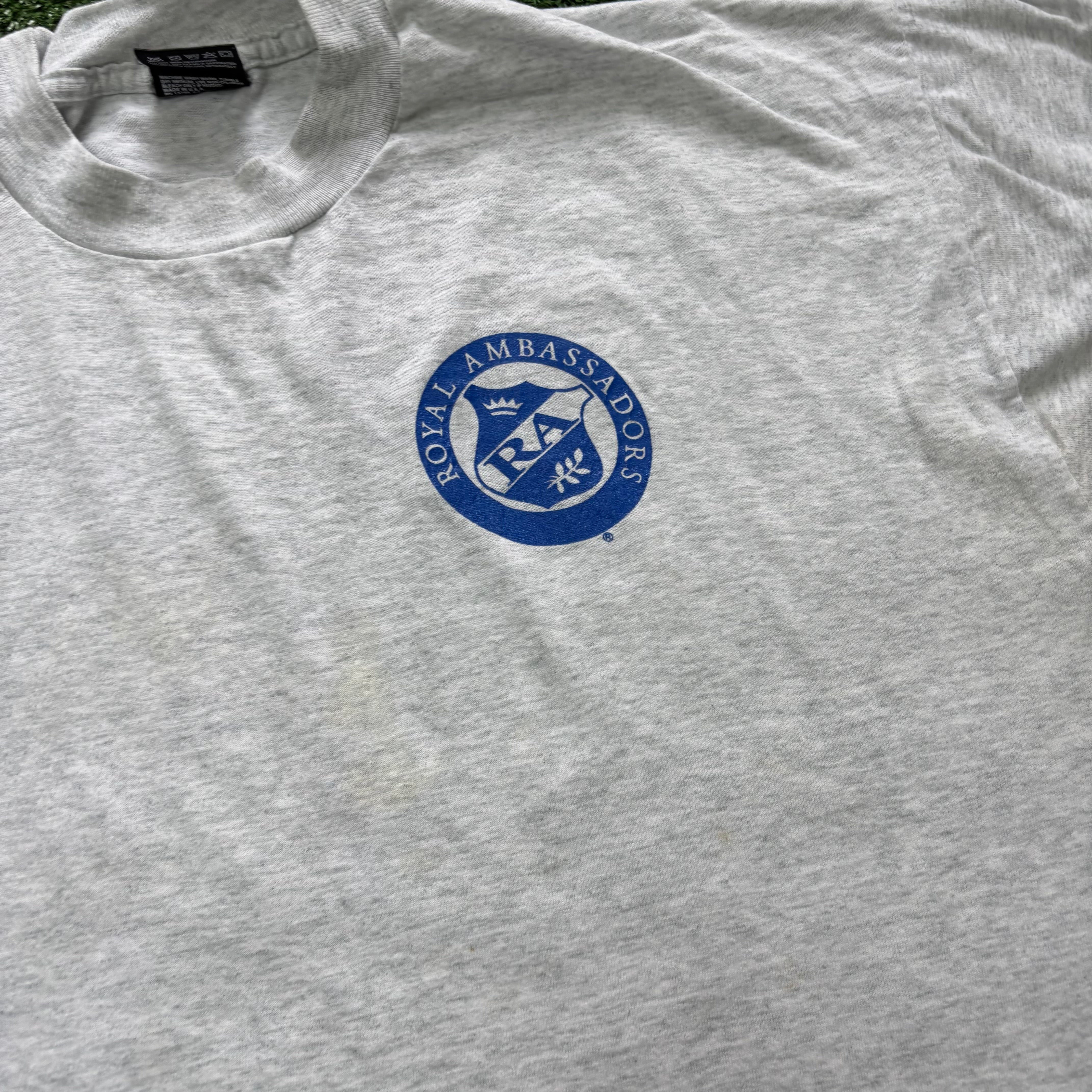 Vintage T Shirt Mens Large Grey Single Stitch Graphic Print 90s USA (F)