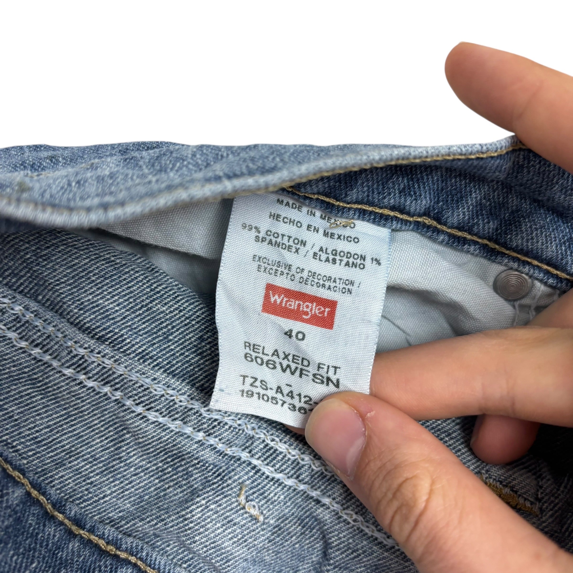 Wrangler Baggy Jorts W40 Mens Denim Shorts Mid Blue Relaxed Fit Stretch (E)