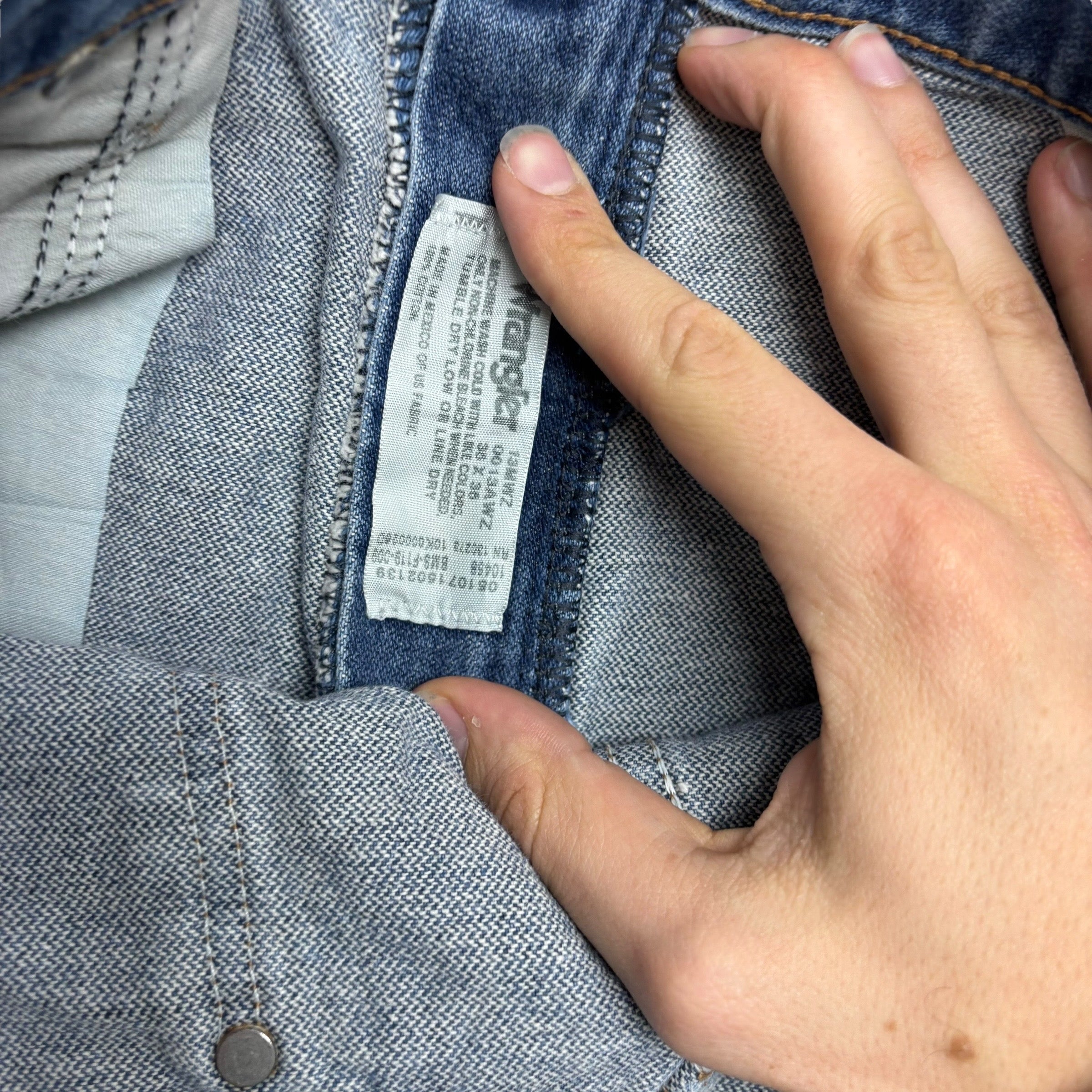 Wrangler Jeans Cowboy Cut W34 L35 Mens Mid Blue 13MWZ Original Fit Denim (F)