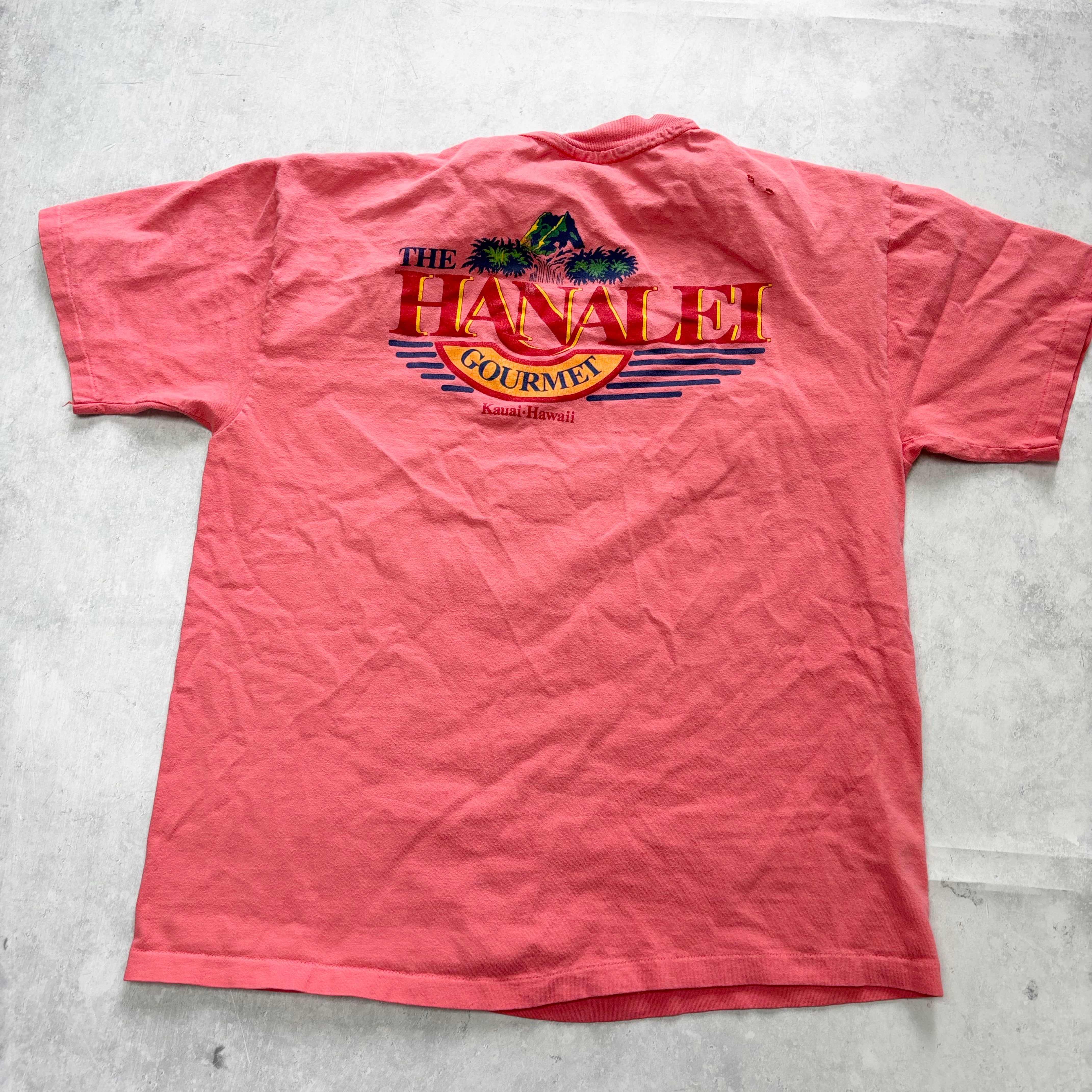 Vintage T Shirt Mens Small Pink Single Stitch Graphic Print 90s USA Tourist (F)