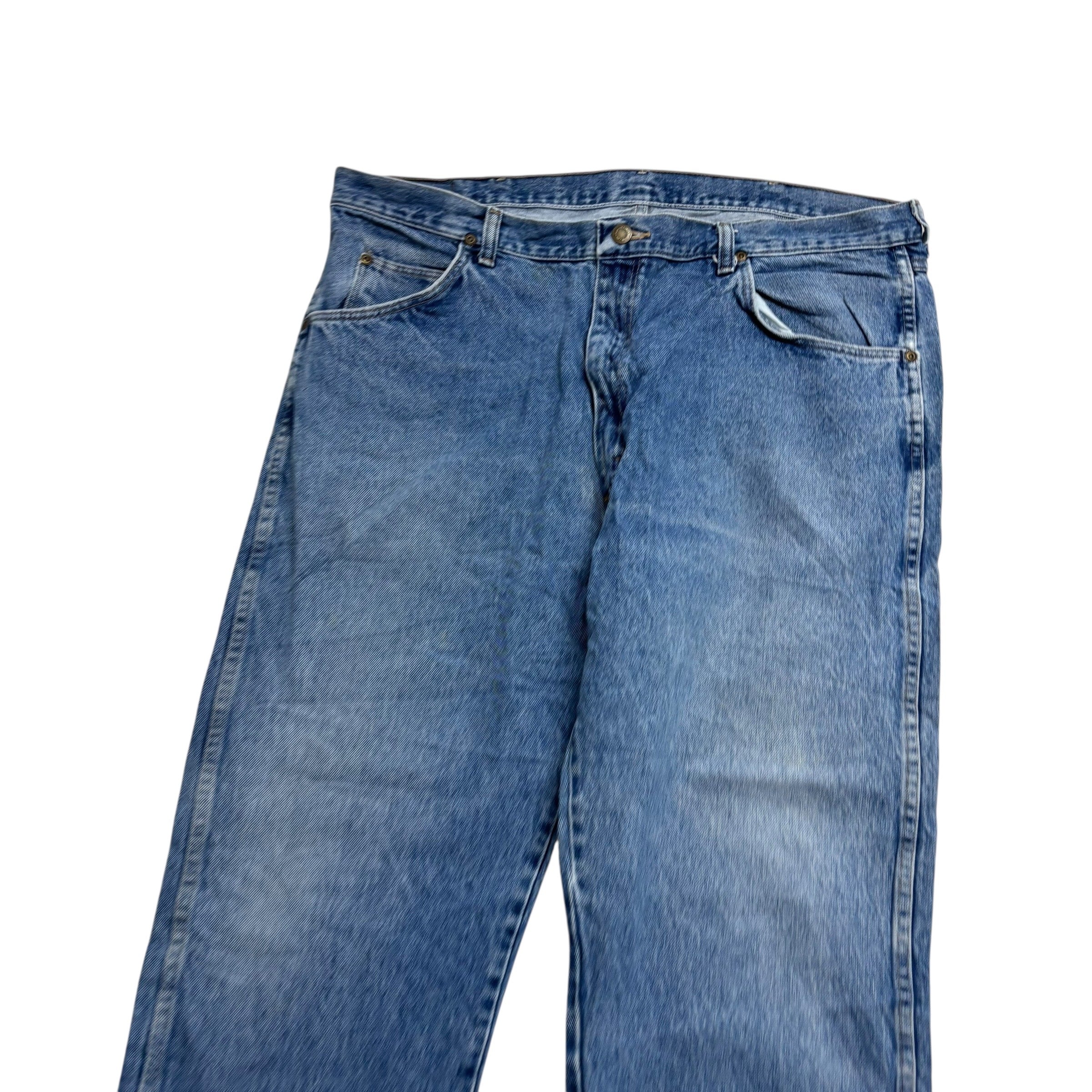 Wrangler Jeans W40 L30 Mens Mid Blue Regular Straight Fit Vintage Denim (E)