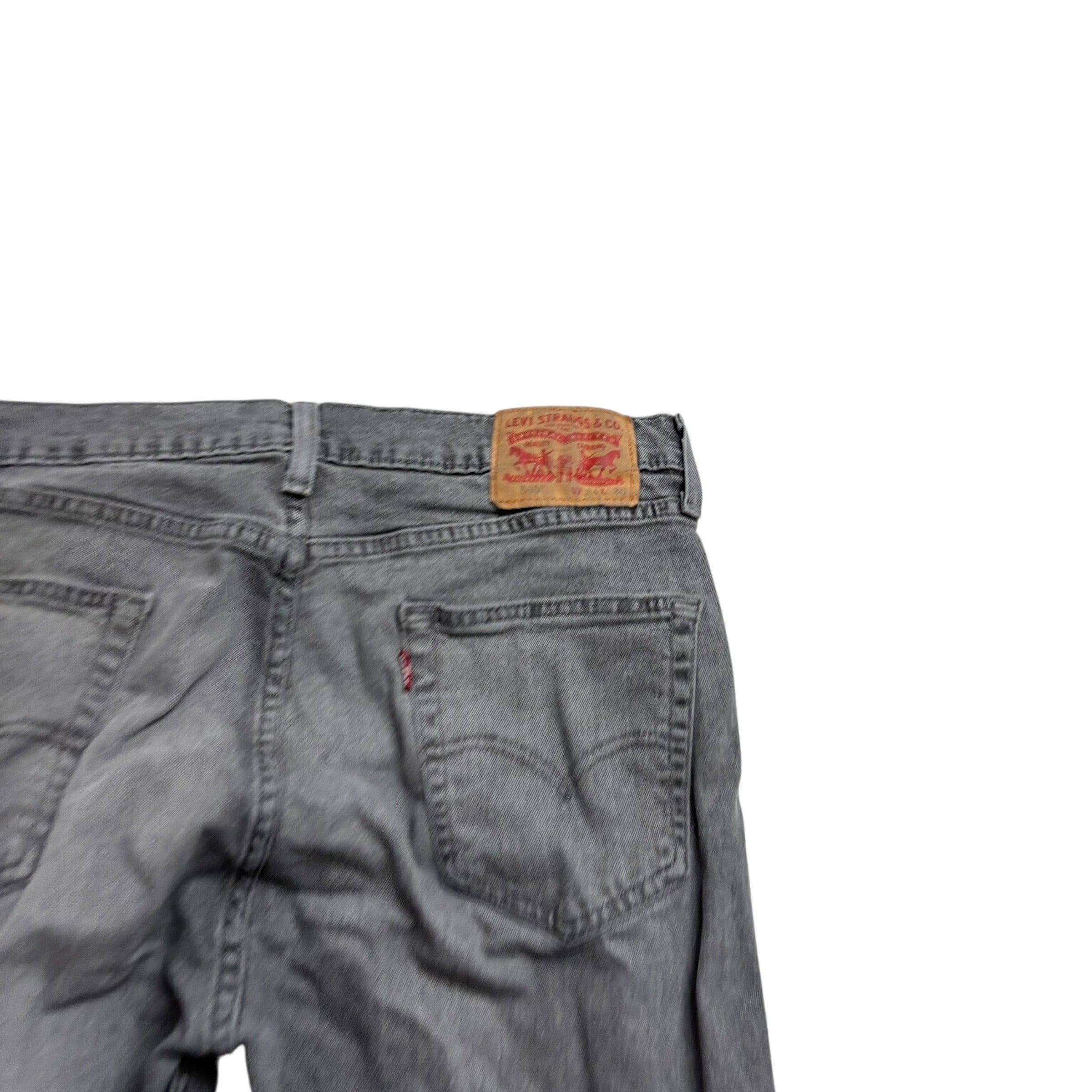 Levis 505 Jeans W32 L30 Mens Grey Regular Straight Fit Stretch Denim (F)