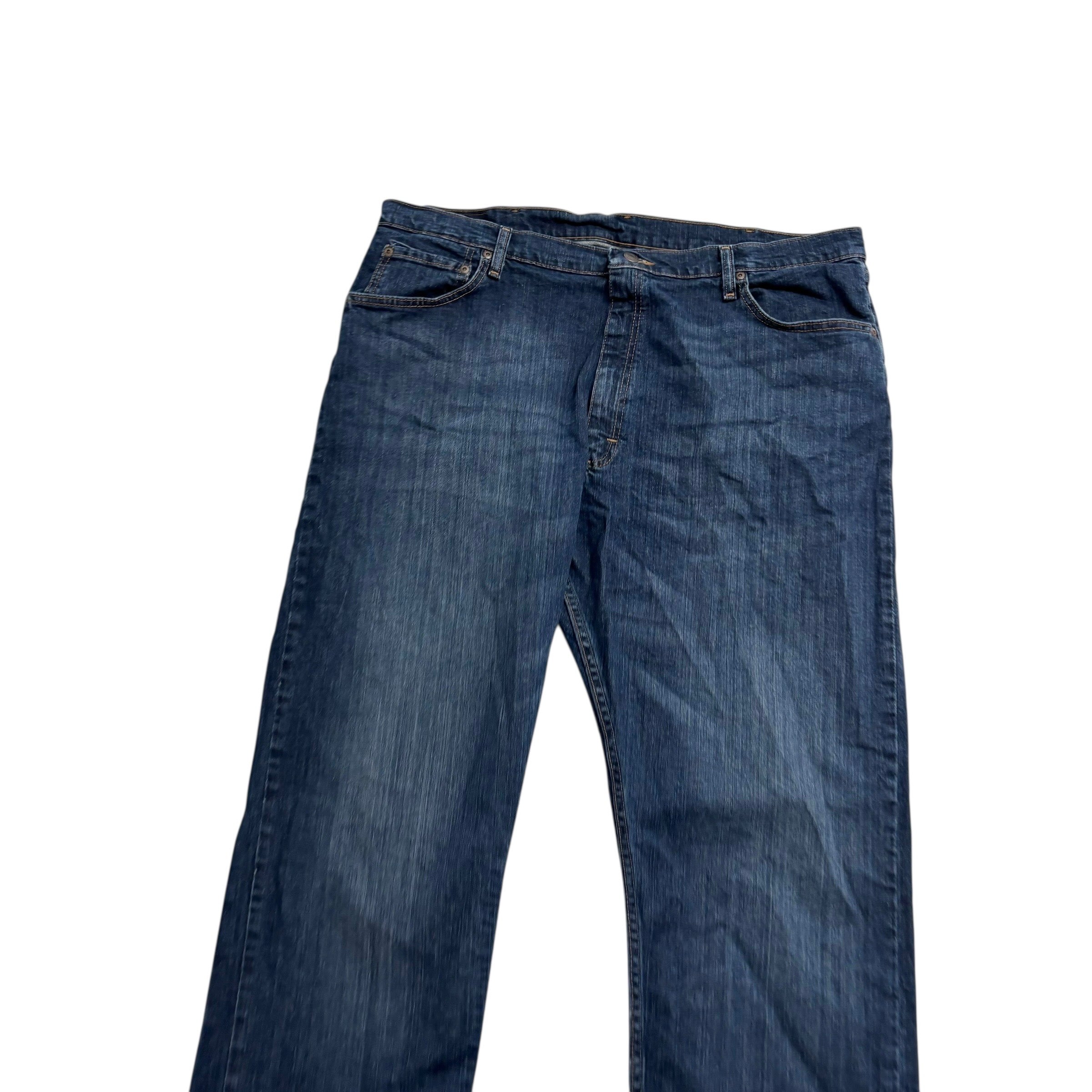 Wrangler Jeans W40 L30 Mens Dark Blue Relaxed Straight Fit Stretch Denim