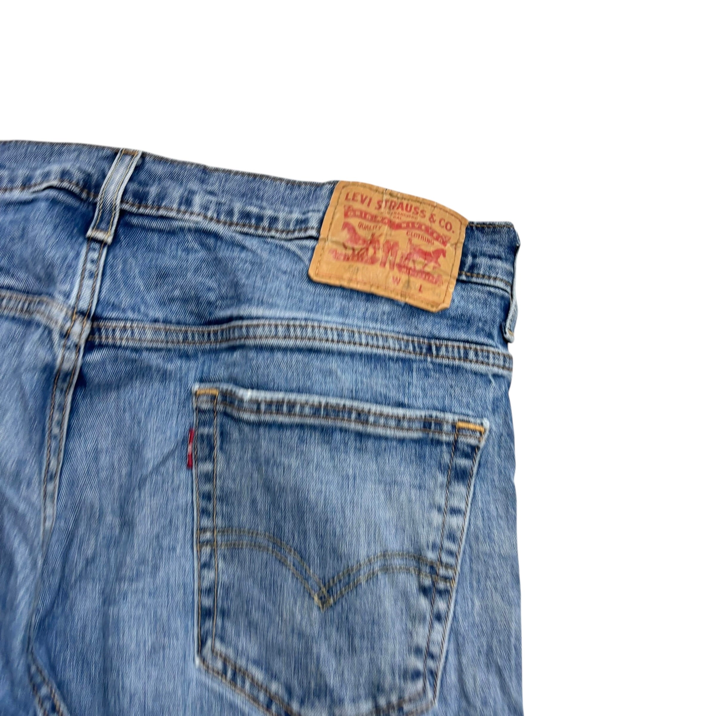 Levis 569 Jeans W33 L34 Mens Mid Blue Baggy Relaxed Straight Fit Stretch Denim