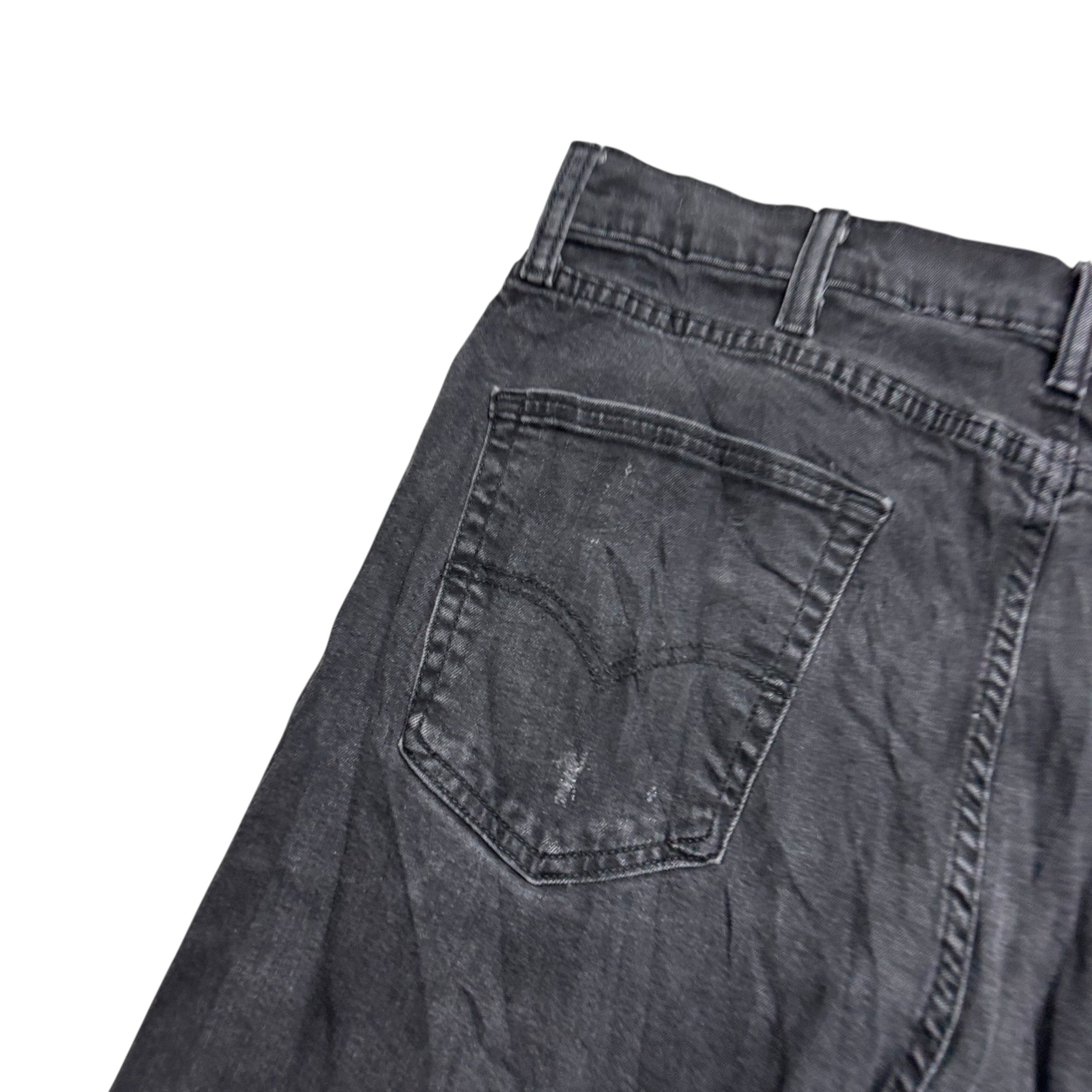 Levis 502 Jeans W36 L28 Mens Black Regular Tapered Fit Stretch Denim