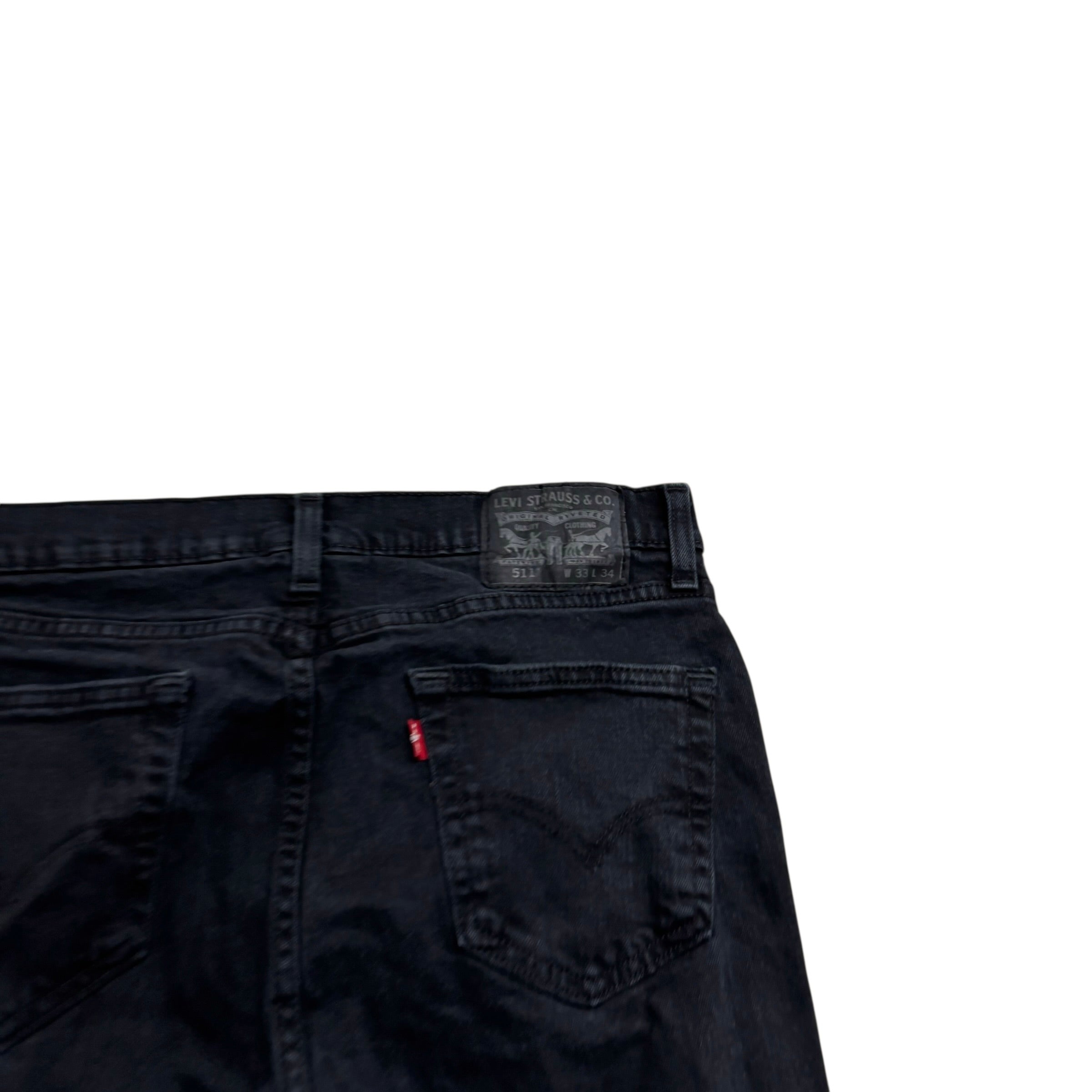 Levis 511 Jeans W32 L34 Mens Black Slim Fit Stretch Denim