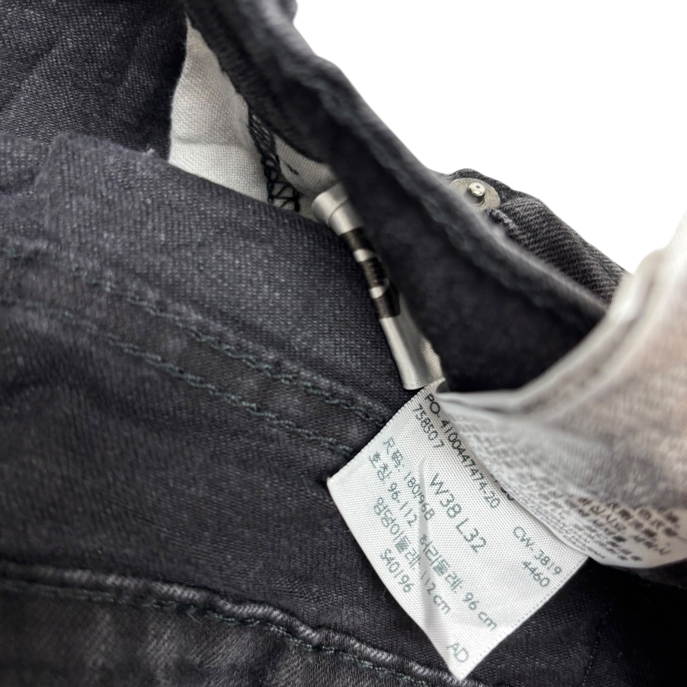 Levis 514 Jeans W38 L32 Mens Black Regular Straight Fit Stretch Denim (E)