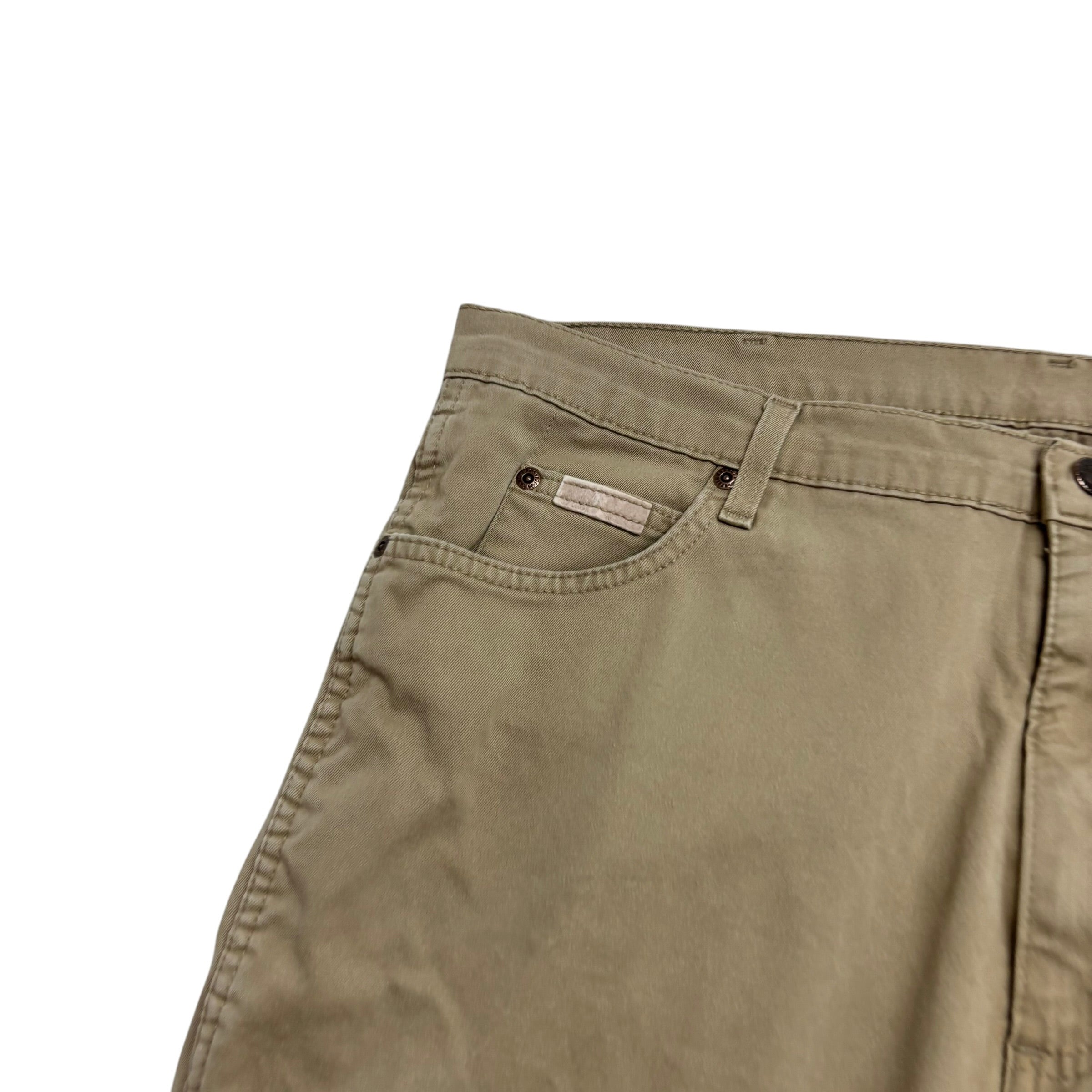 Wrangler Cowboy Cut Trousers W38 L30 Mens Beige Regular Fit Stretch Pants