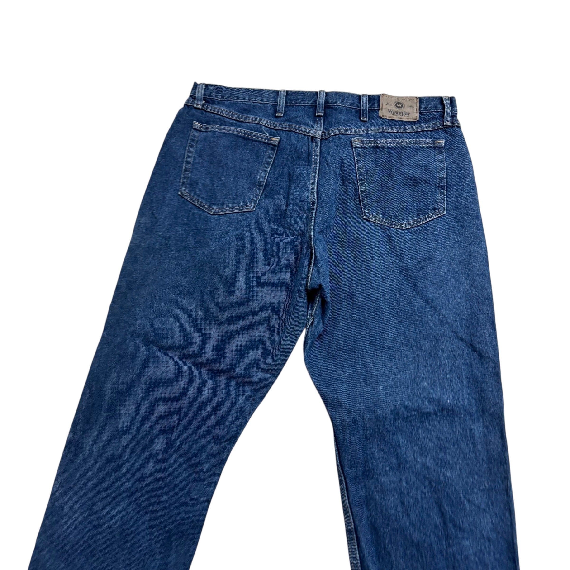 Wrangler Jeans W40 L30 Mens Mid Blue Relaxed Straight Fit Baggy Denim (E)