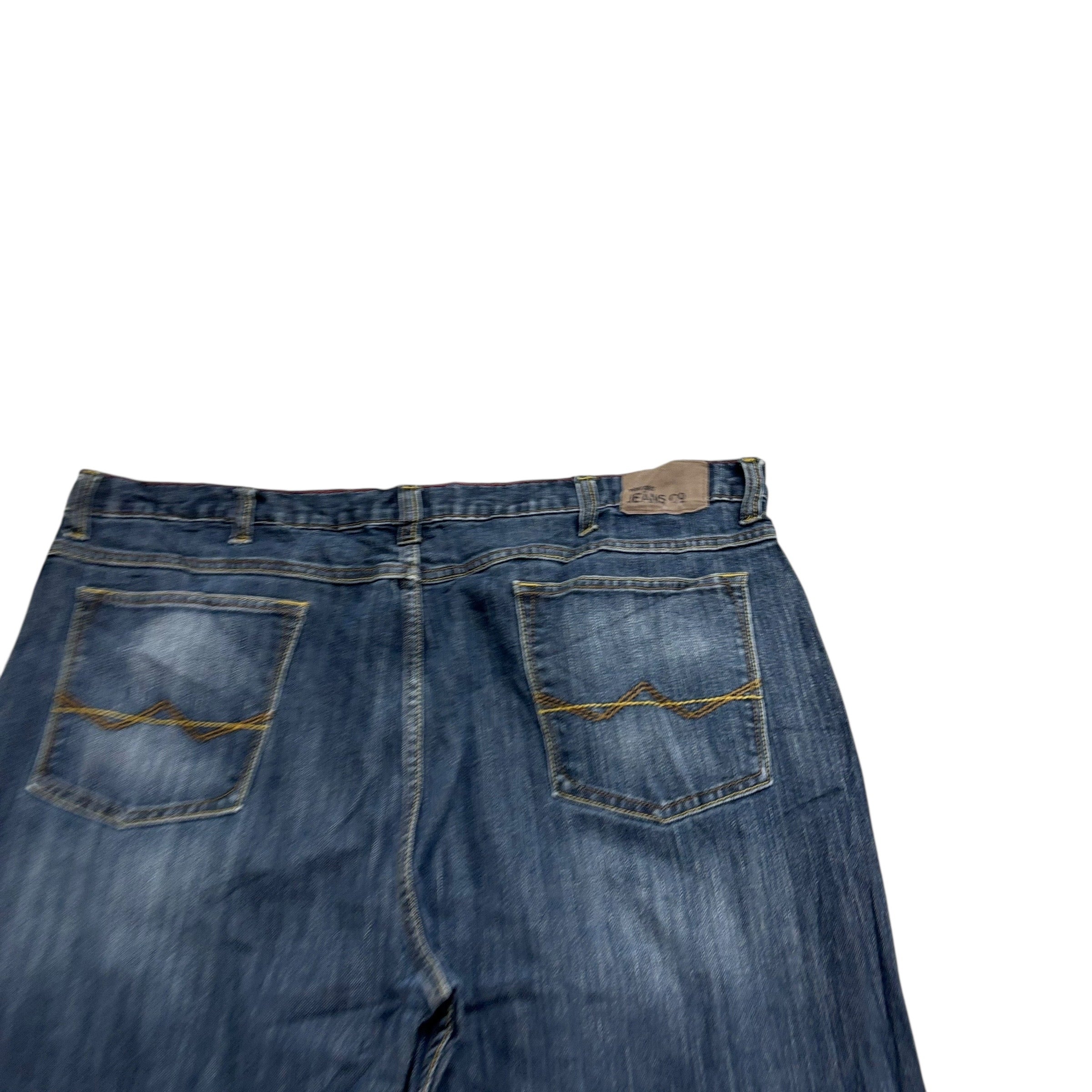 Wrangler Jeans W42 L32 Mens Dark Blue Relaxed Bootcut Fit Vintage Denim (E)