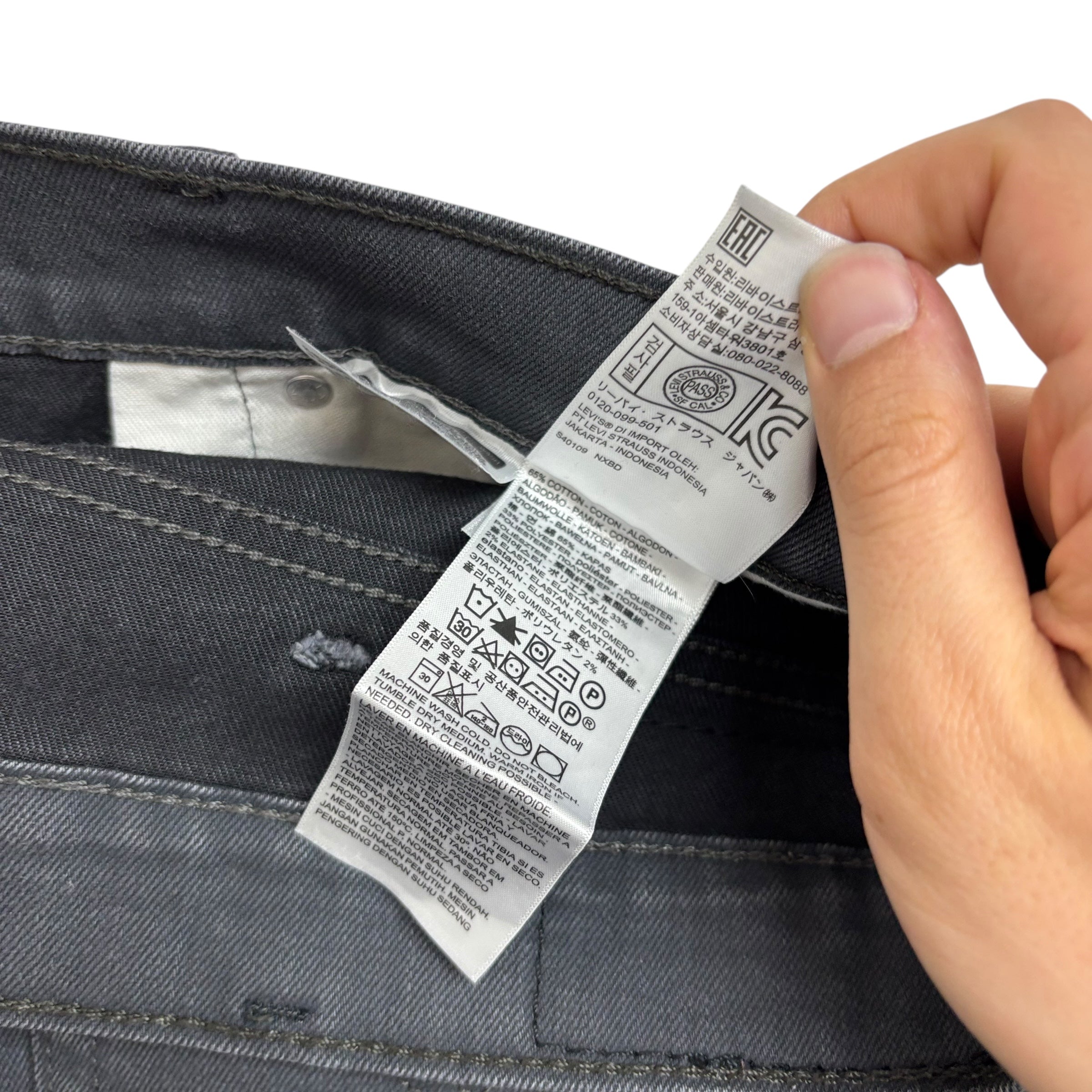 Levis 541 Jeans W48 L32 Mens Grey Athletic Tapered Fit Stretch Denim (E)