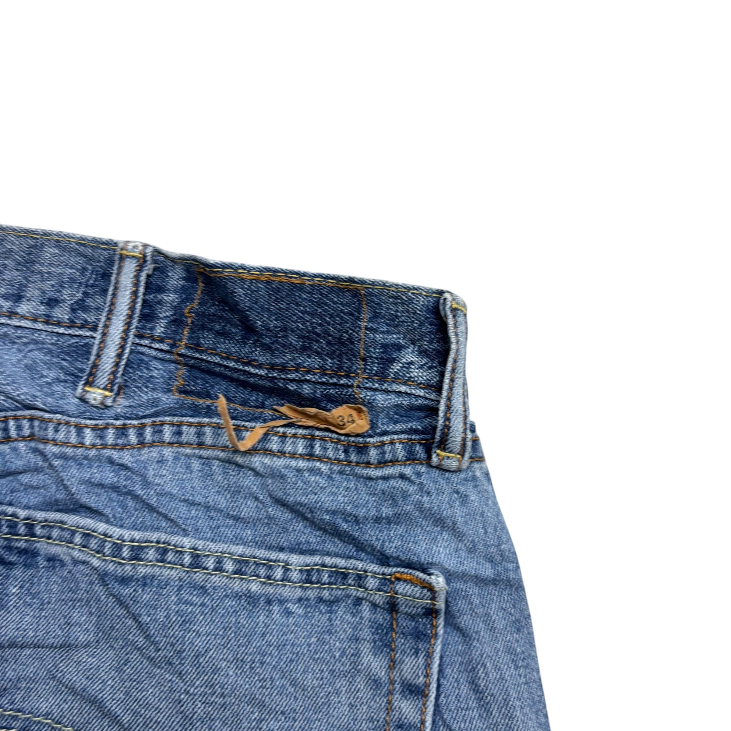 Levis 505 Jeans W38 L34 Mens Light Blue Regular Straight Fit Denim (F)