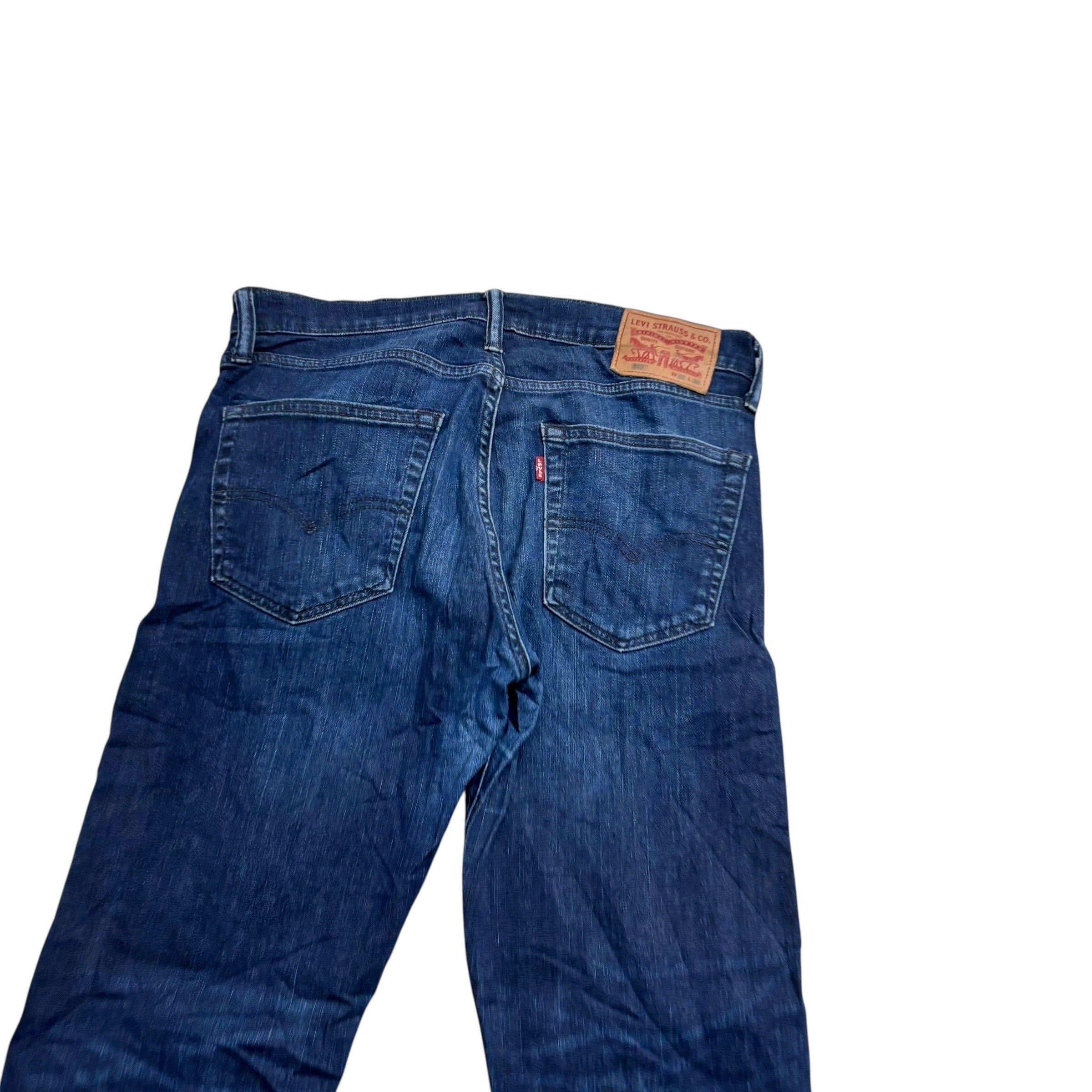 Levis 513 Jeans W32 L30 Mens Dark Blue Slim Straight Fit Stretch Denim