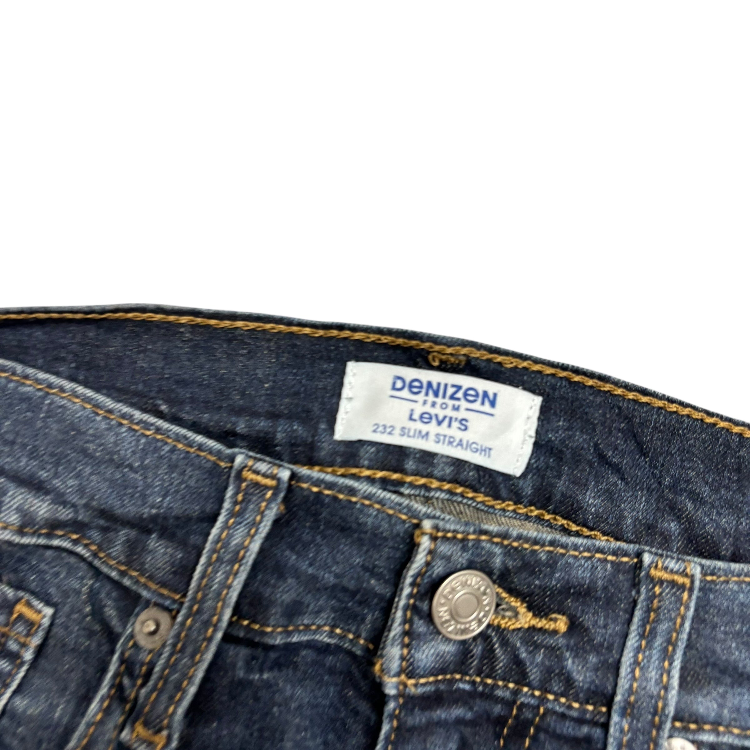 Levis Denizen Jeans W34 L32 Mens Dark Blue Slim Straight Fit Stretch Denim