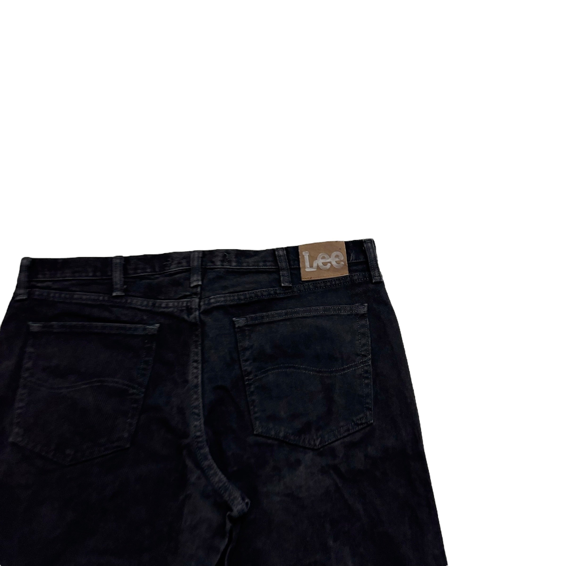 Lee Jeans W38 L29 Mens Black Regular Straight Fit Vintage Denim (E)
