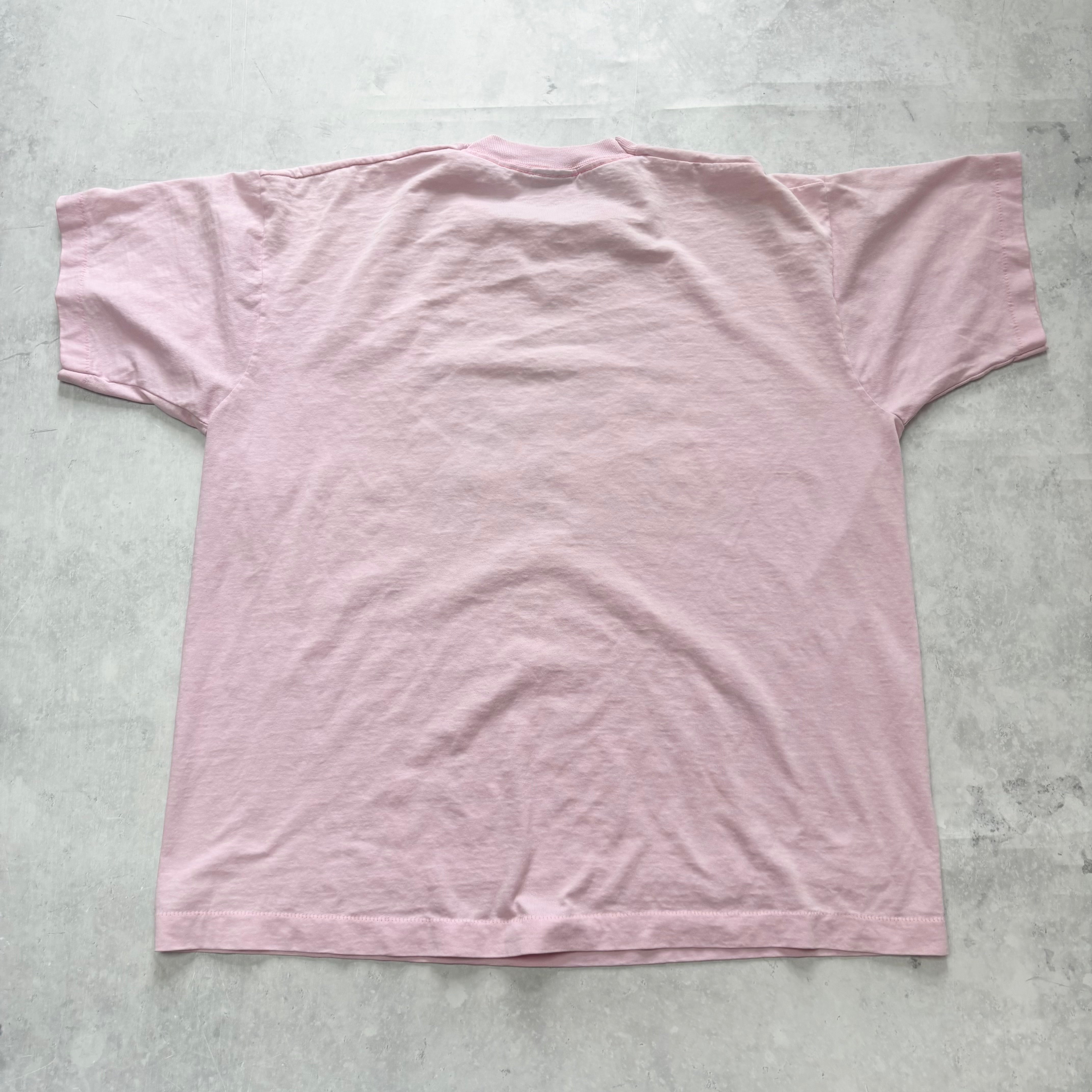 Vintage T Shirt Mens Large Pink Single Stitch Graphic Print 90s USA
