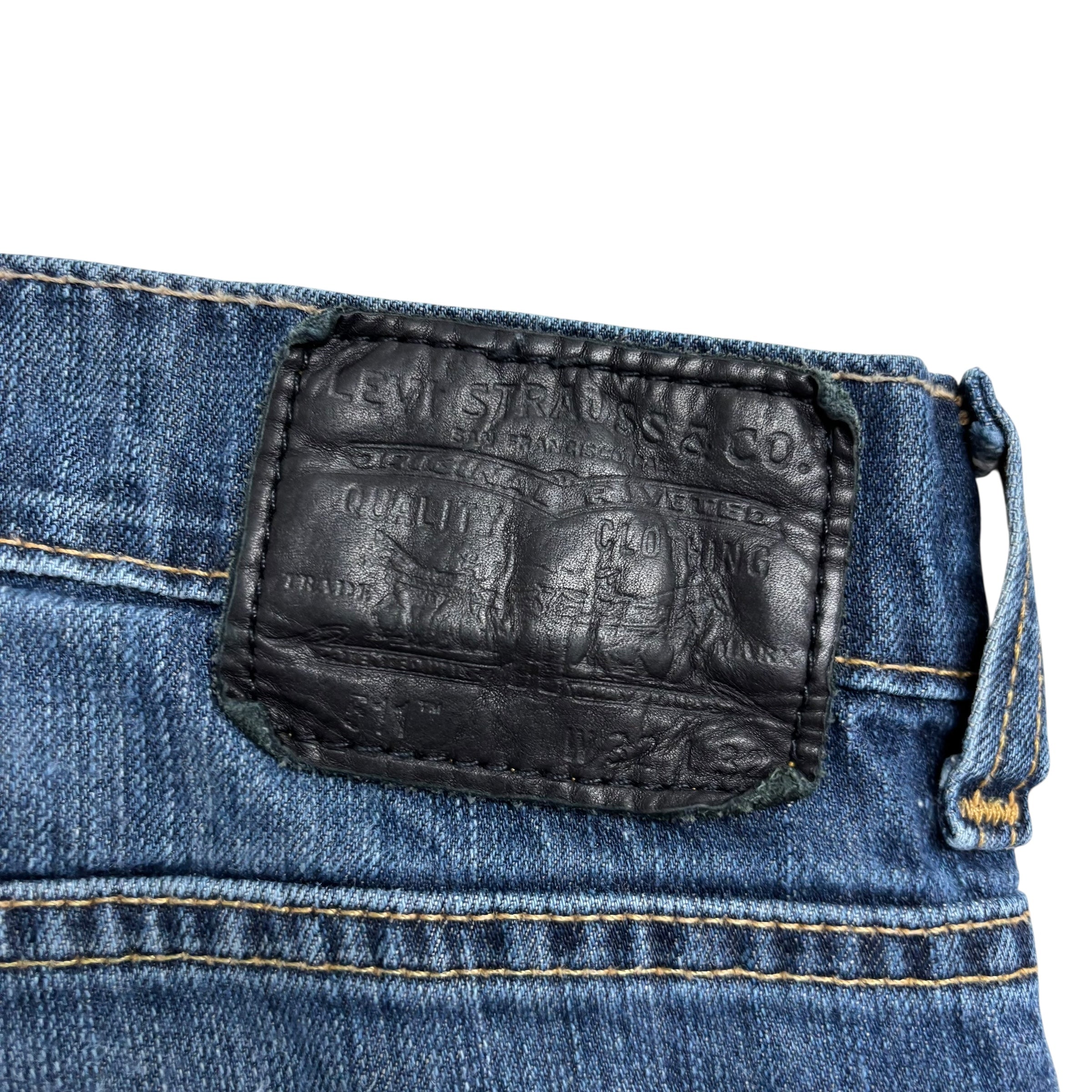 Levis 511 Jeans W32 L32 Mens Dark Blue Slim Fit Stretch Vintage Denim