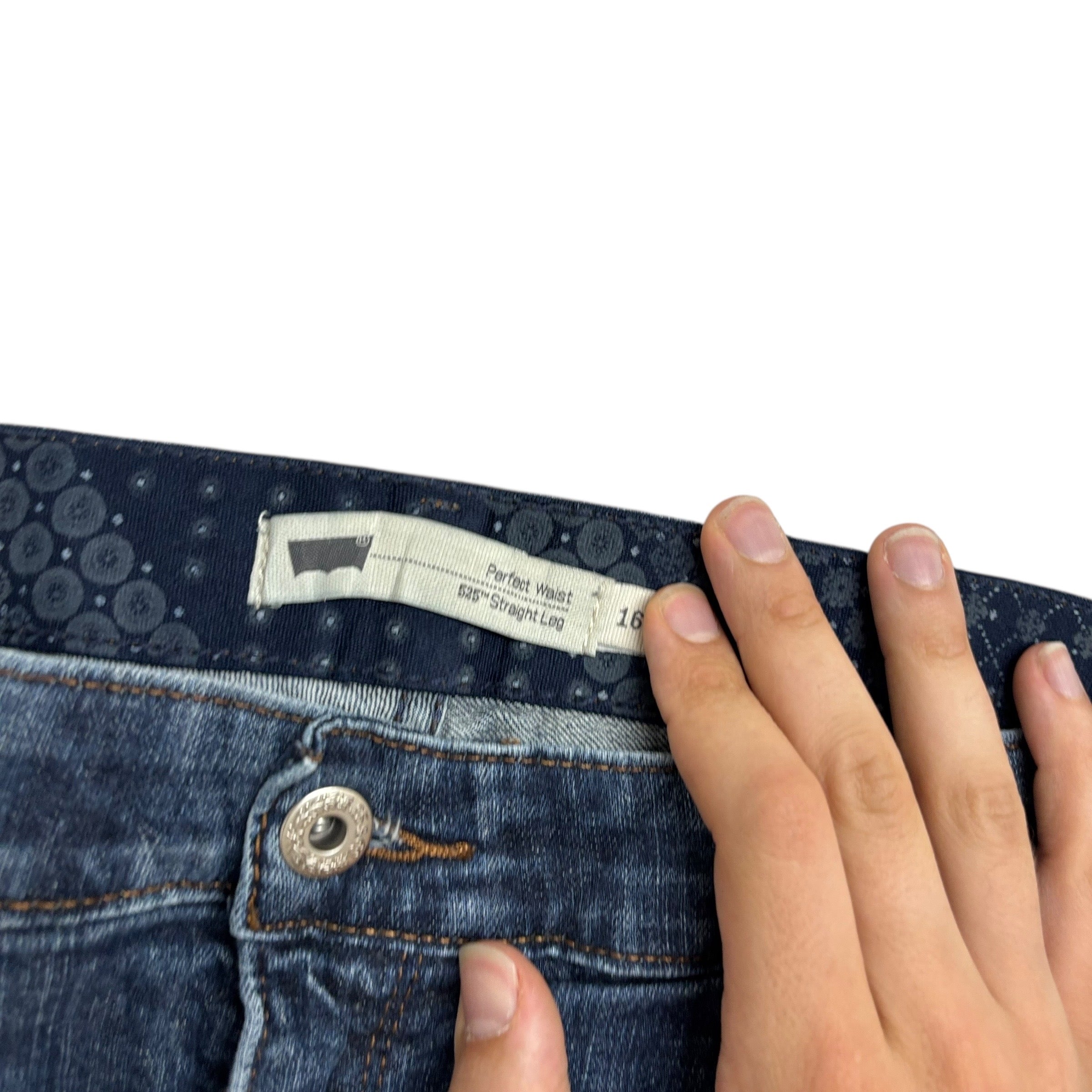 Levis 525 Jeans W33 L32 Womens Regular Straight Mid Blue Stretch Denim (E)