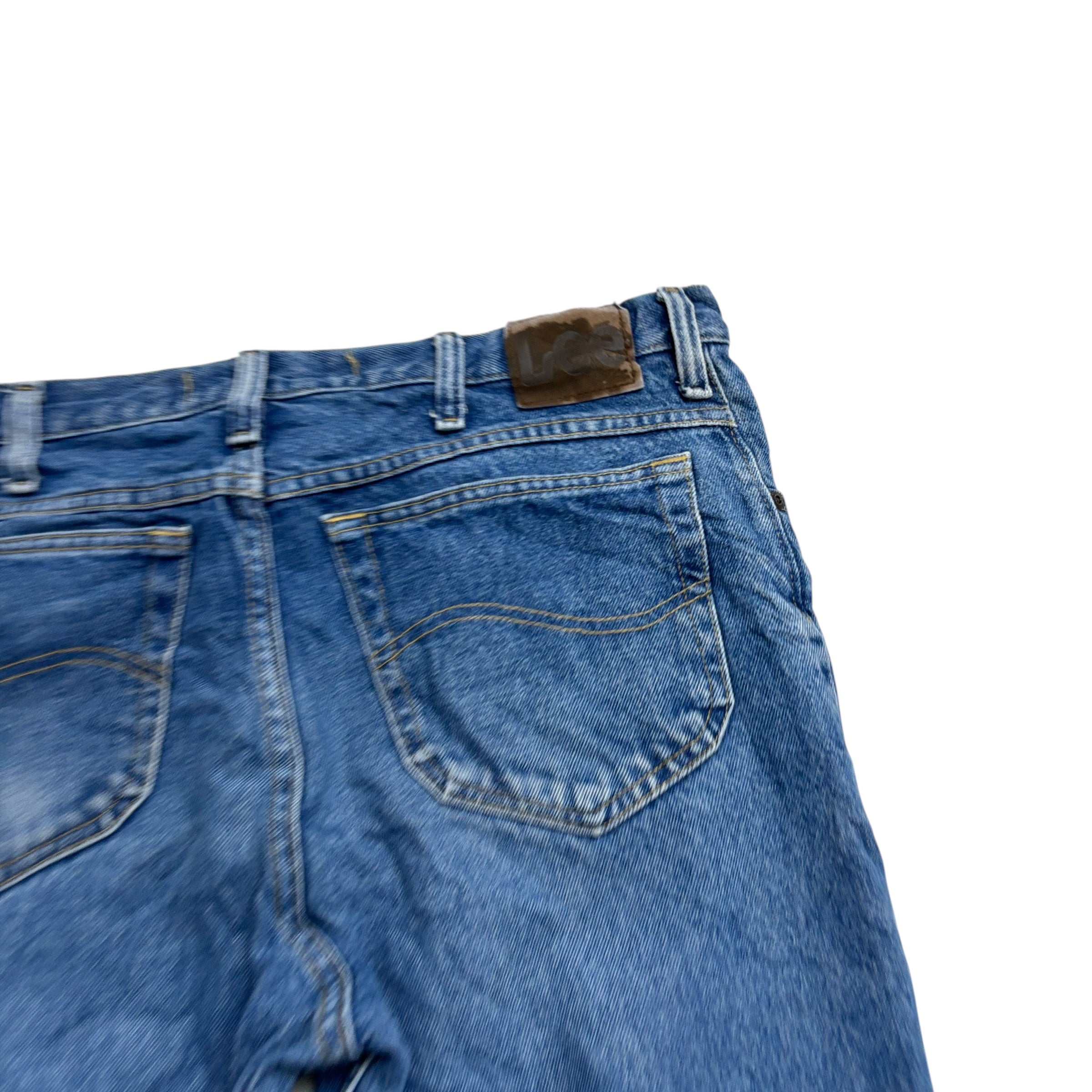 Lee Jeans W36 L30 Mens Mid Blue Regular Straight Fit Vintage Denim