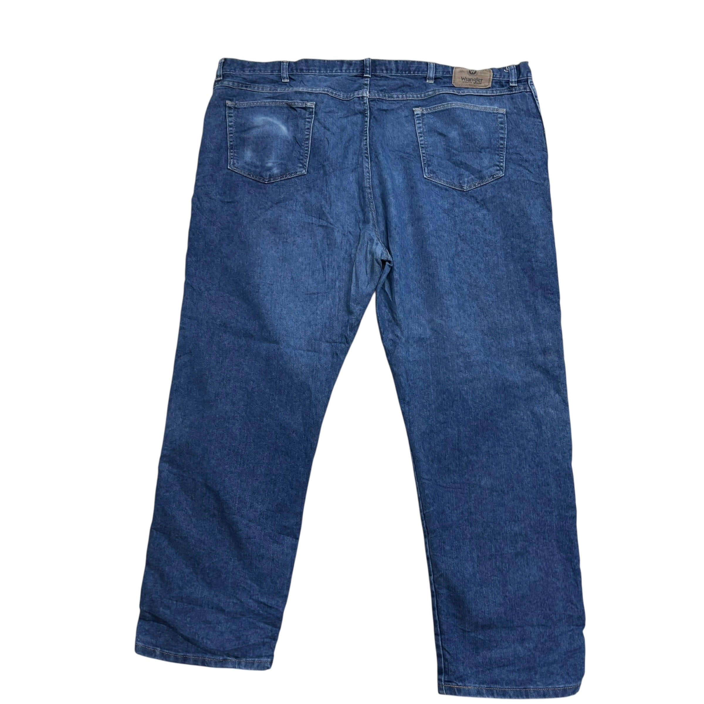Wrangler Jeans W48 L30 Mens Mid Blue Regular Straight Fit Denim