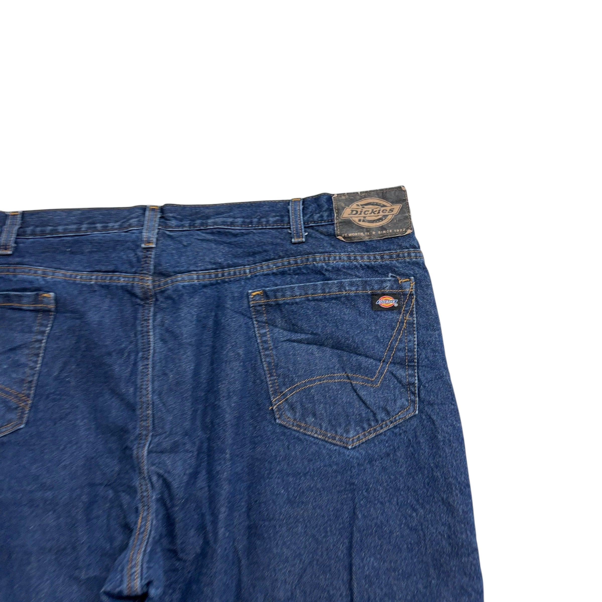 Dickies Jeans W42 L30 Mens Dark Blue Relaxed Straight Fit Denim (E)