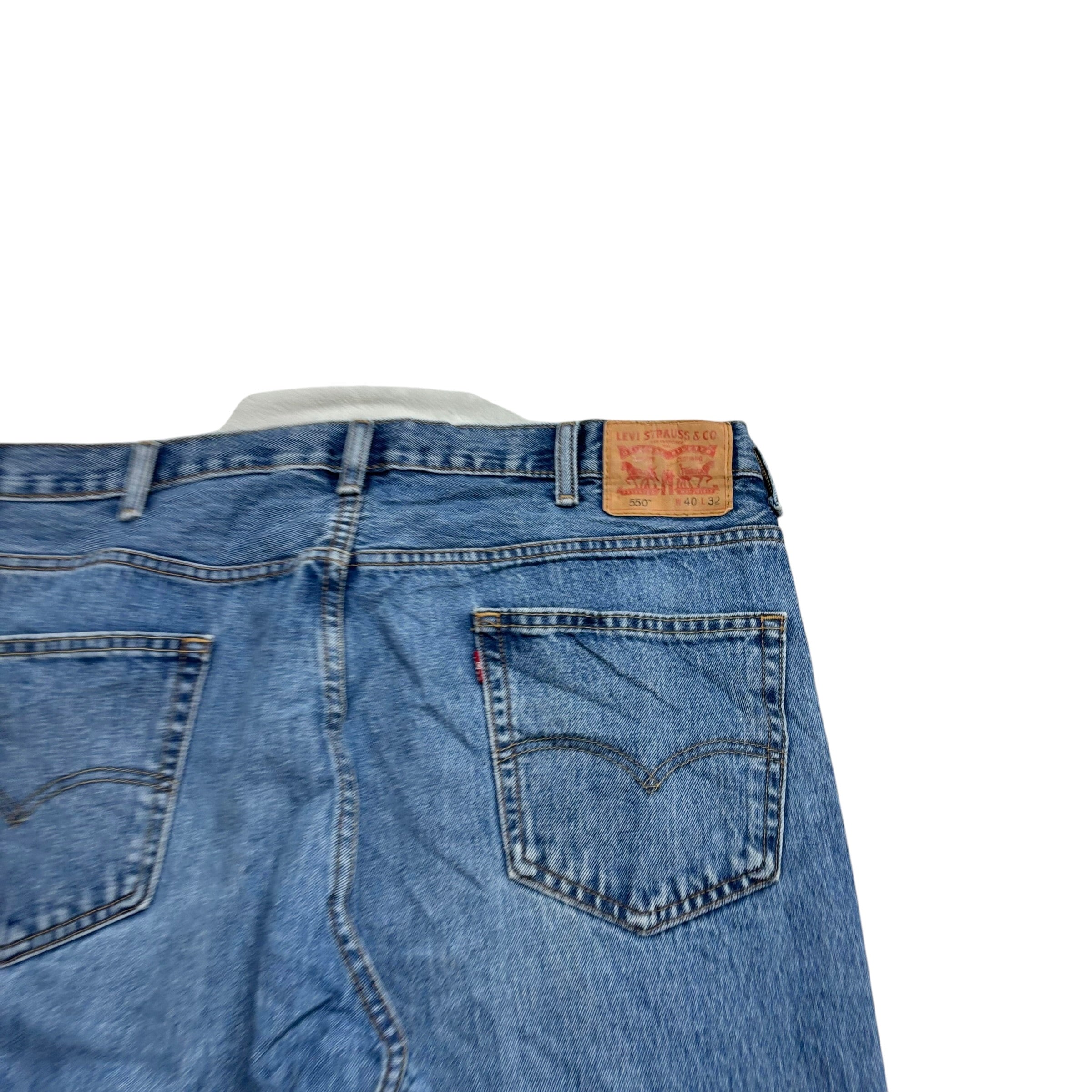 Levis 550 Jeans W40 L32 Mens Mid Blue Baggy Relaxed Straight Fit Denim