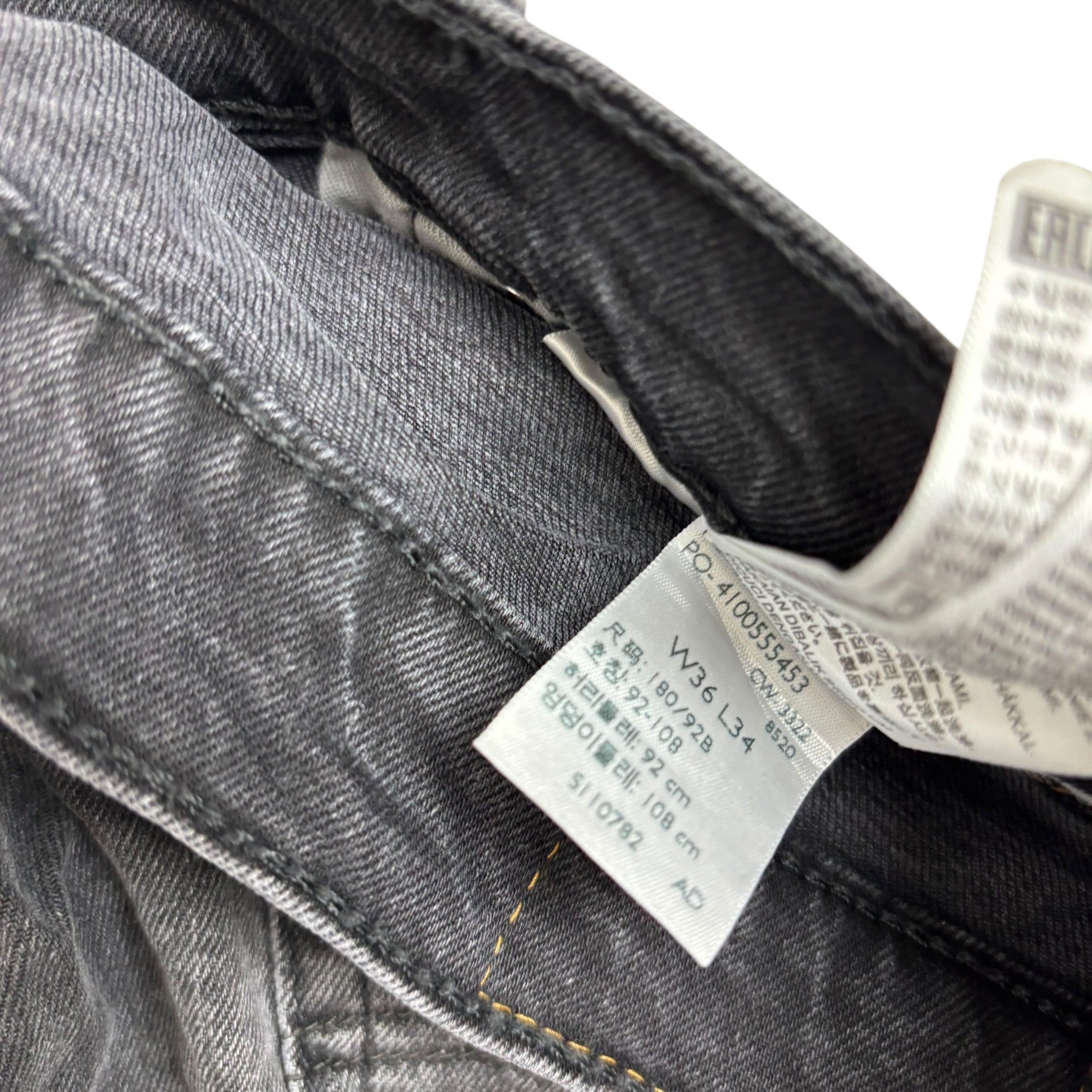 Levis 511 Jeans W36 L34 Mens Black Slim Fit Stretch Distressed Denim