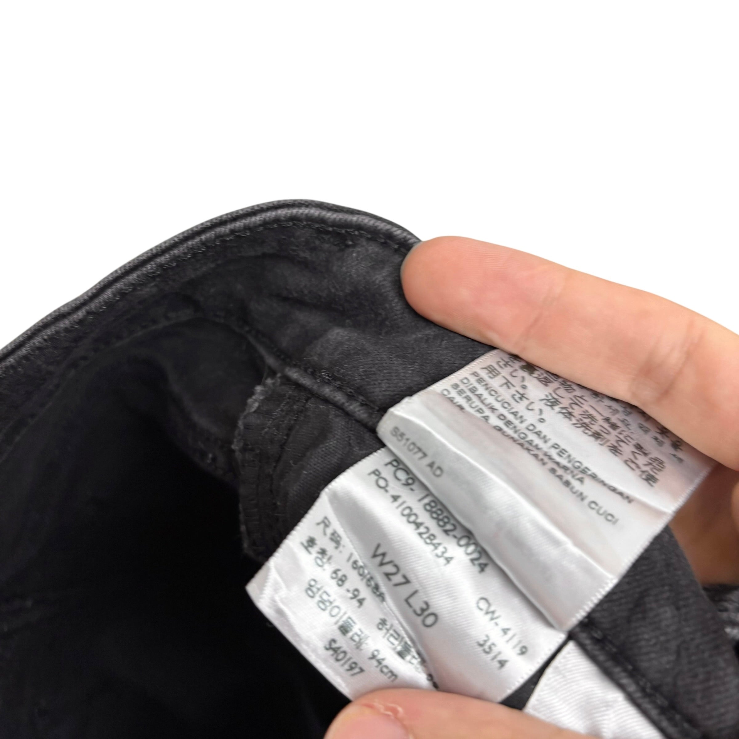 Levis 721 Jeans W24 L30 Womens High Rise Skinny Black Stretch Denim (E)