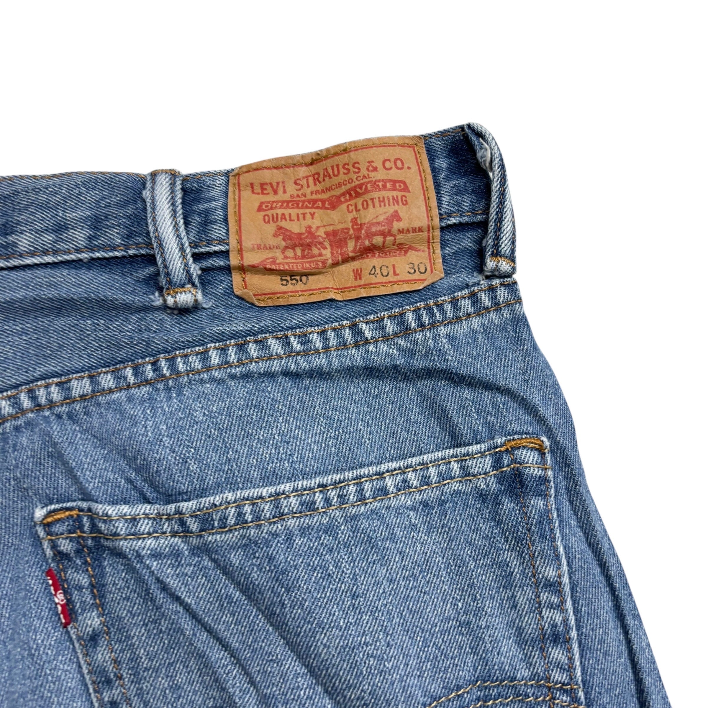 Levis 550 Jeans W40 L30 Mens Mid Blue Baggy Relaxed Straight Vintage Denim (E)