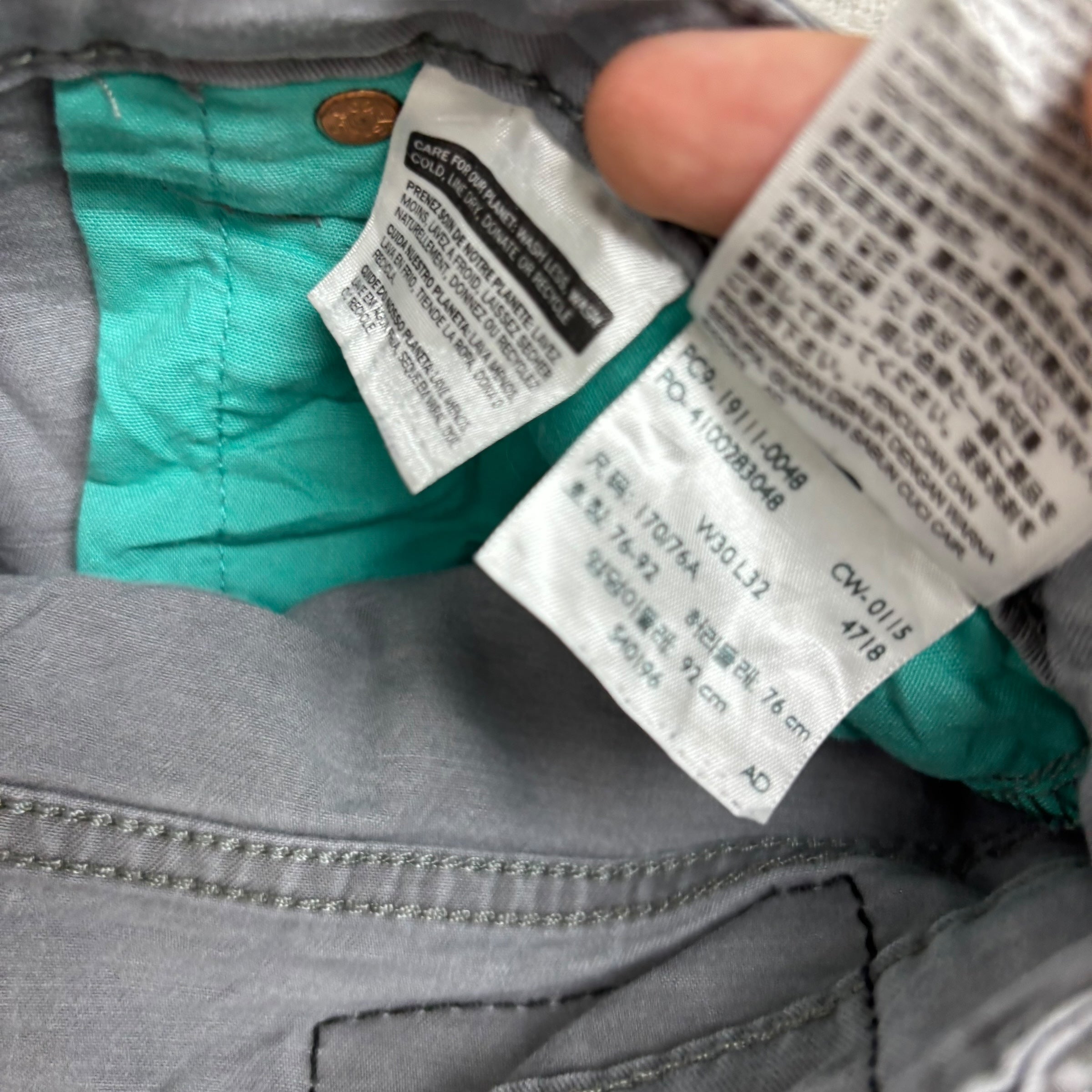 Levis 511 Commuter Trousers W29 L31 Mens Grey Slim Fit Stretch Pants