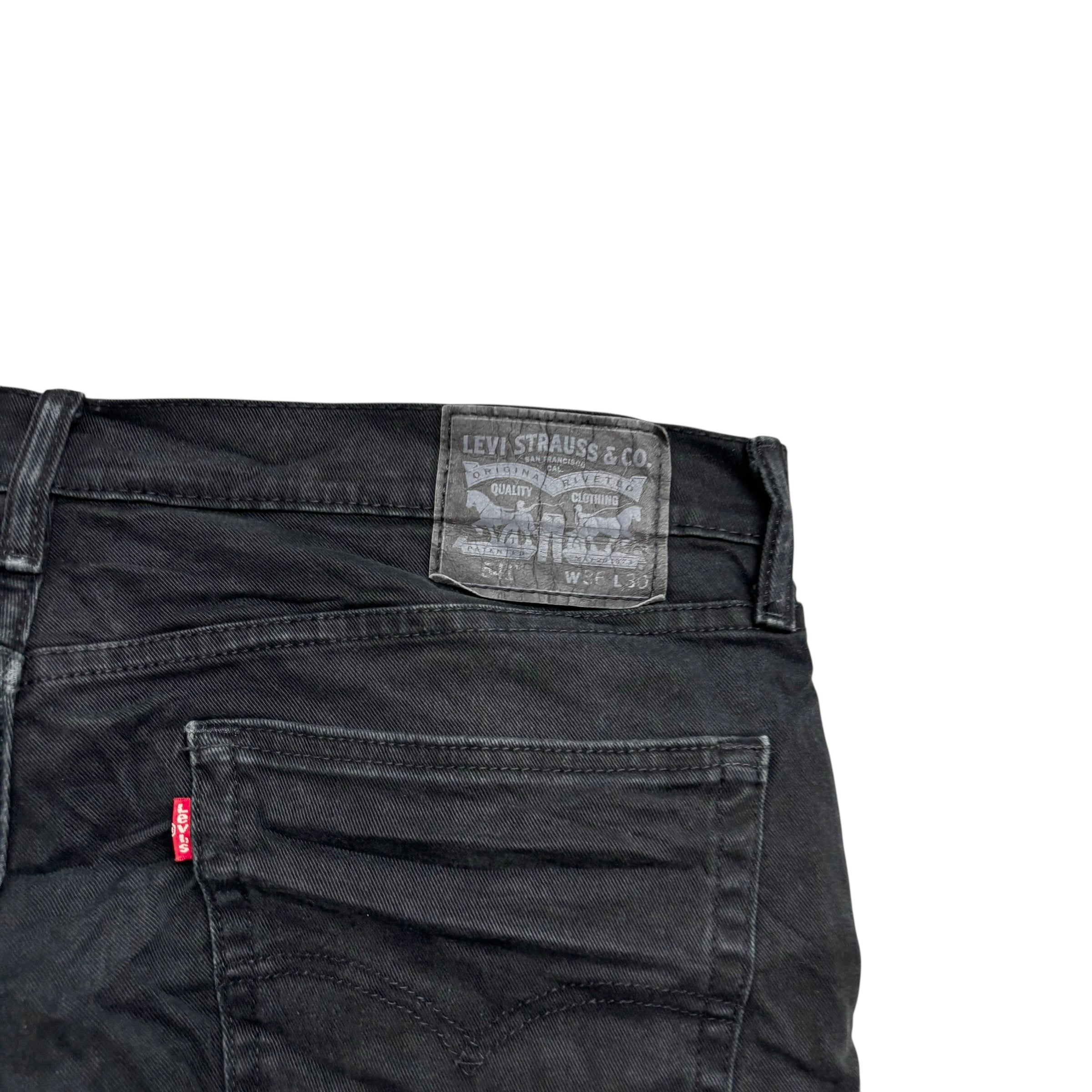 Levis 541 Jeans W36 L30 Mens Black Athletic Tapered Fit Stretch Denim