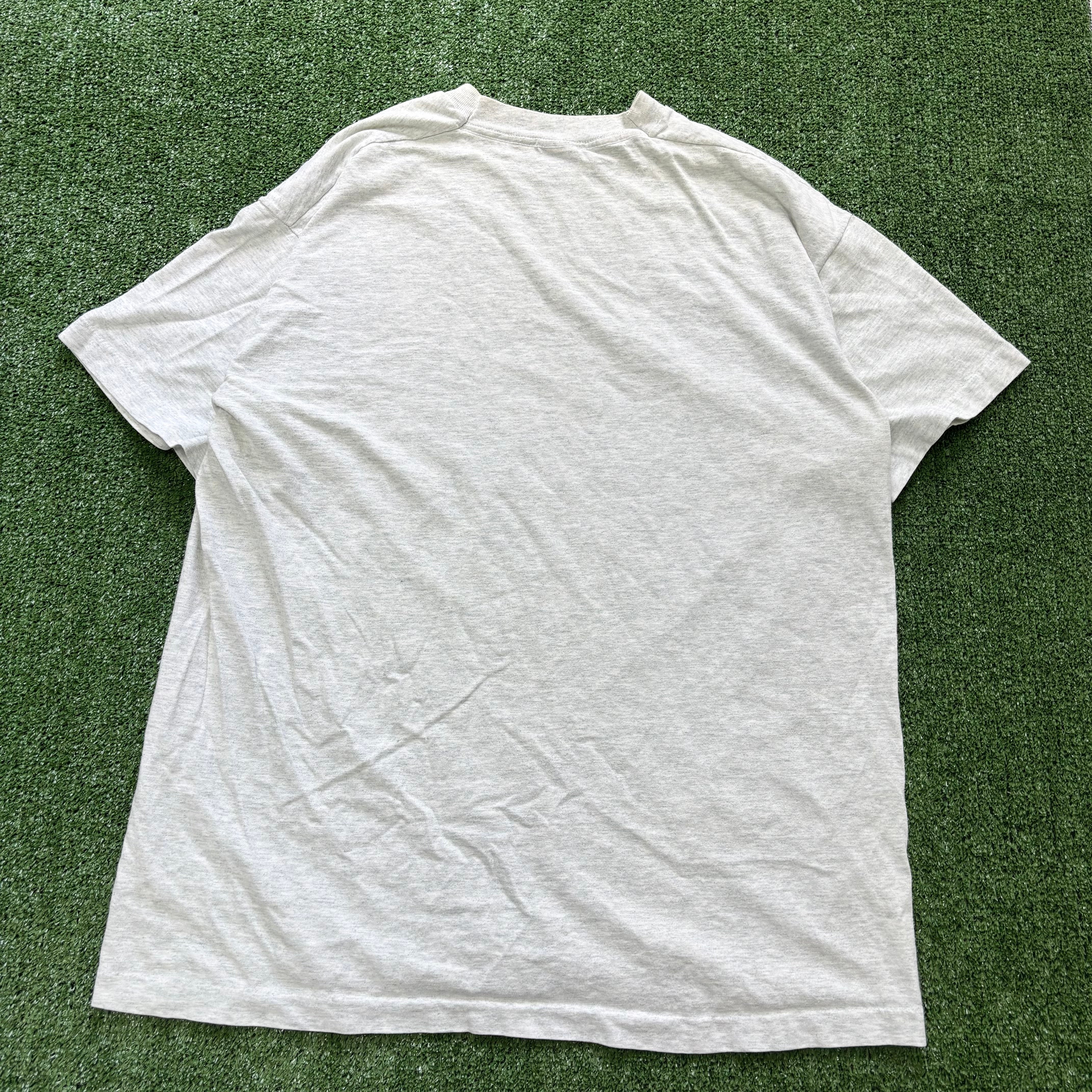 Vintage T Shirt Mens XL Grey Single Stitch Graphic Print 90s Texas USA