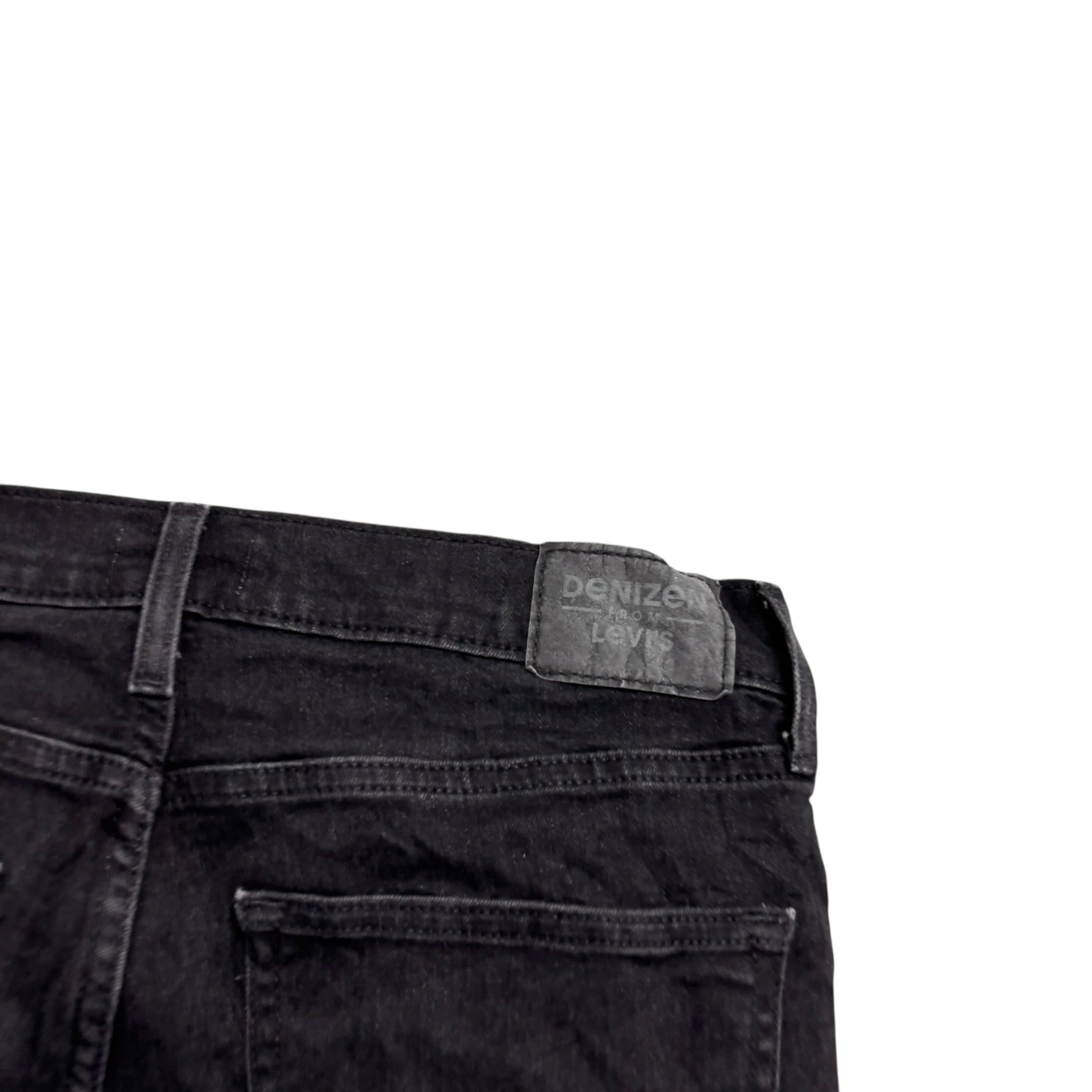 Levis Denizen Jeans W32 L34 Mens Black Skinny Fit Stretch Denim (E)