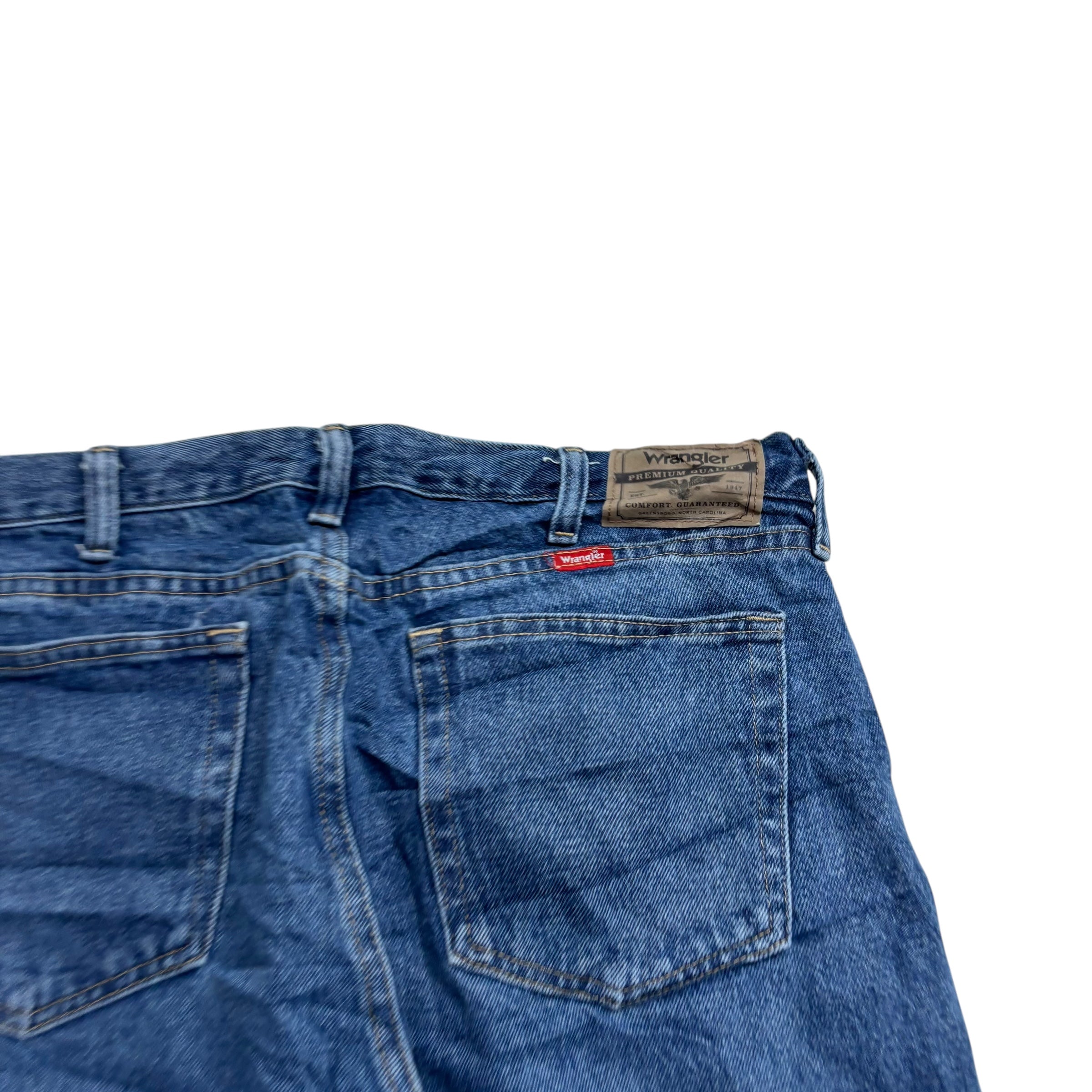 Wrangler Jeans W36 L30 Mens Mid Blue Relaxed Straight Fit Baggy Denim (E)